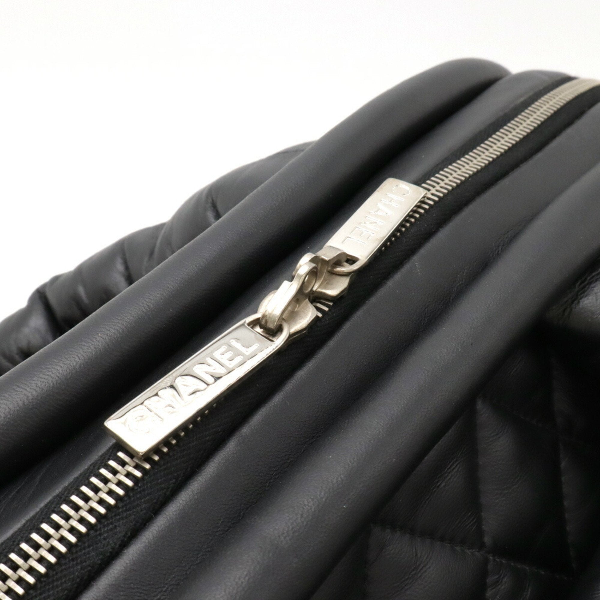 Chanel Black Bordeaux Leather Boston Bag Handbag Tote Bag (Pre-Owned)
