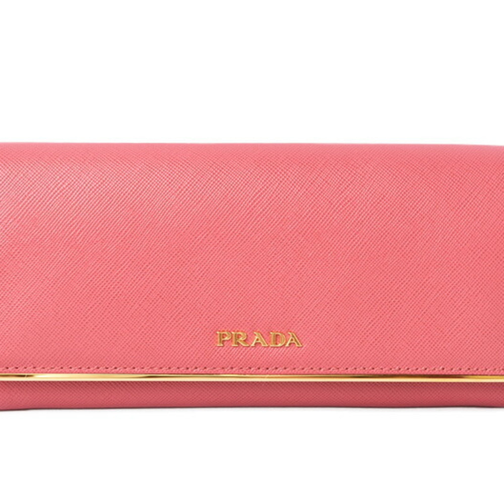 Prada Peonia Saffiano Metal Saffiano Metal Long Wallet (Bi-Fold) (Pre-Owned)