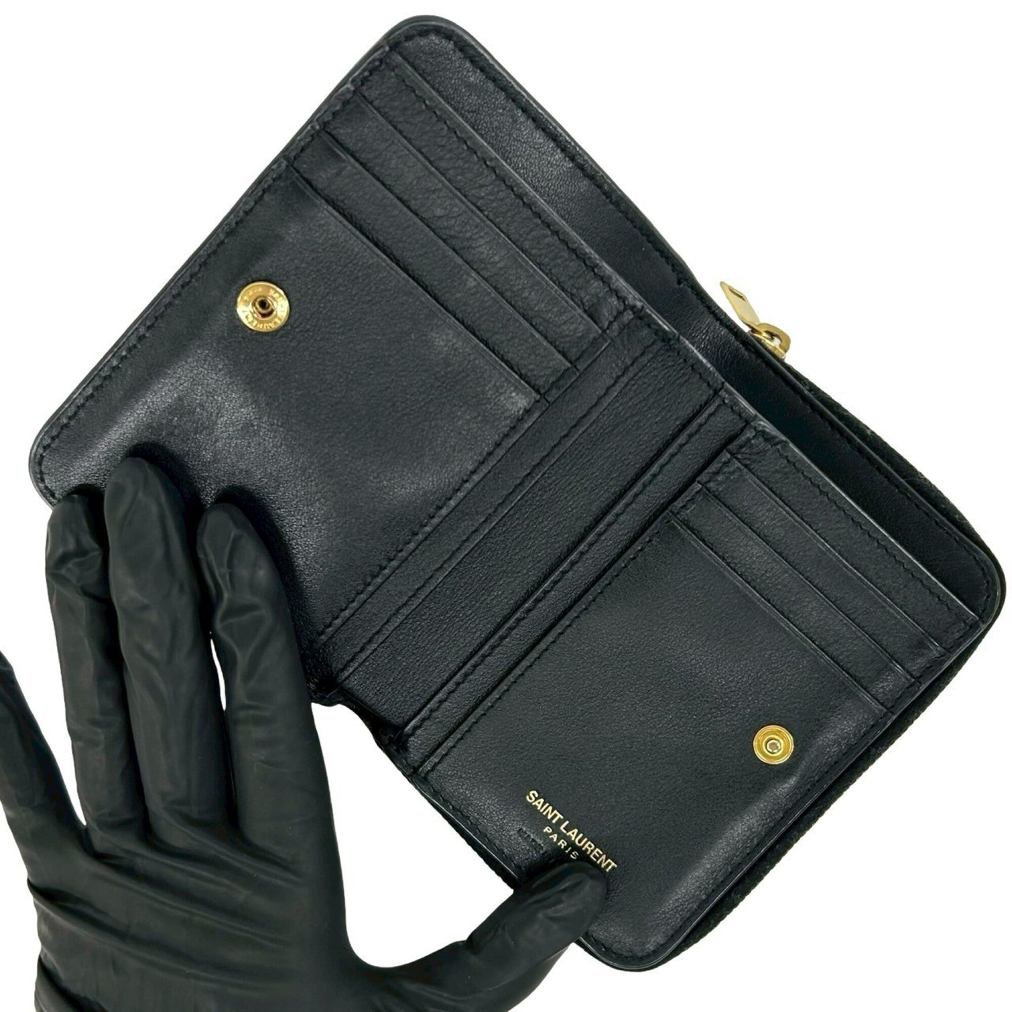 Saint Laurent Black Leather Wallet (Bi-Fold) (Pre-Owned)