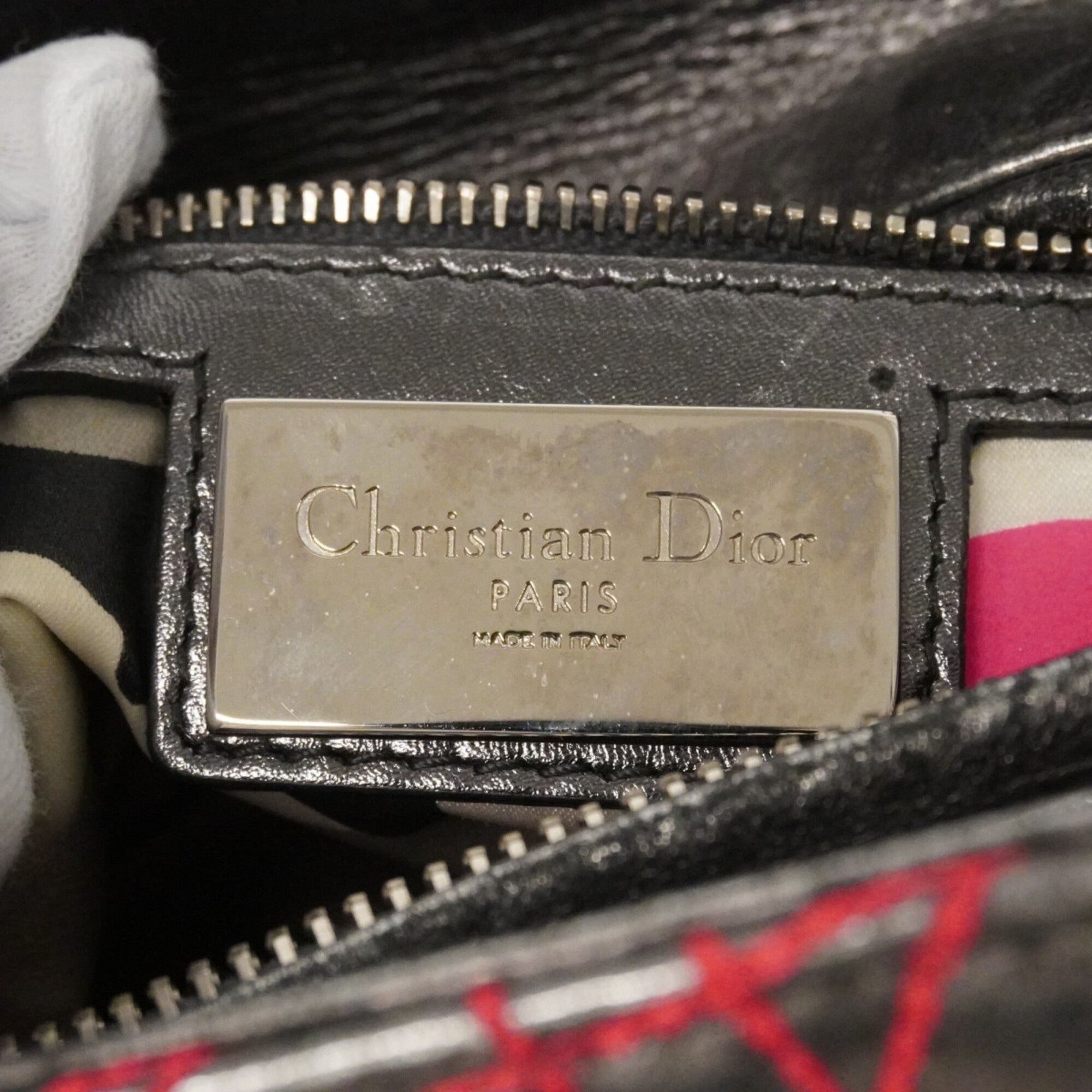 Christian Dior Pink Silver Leather Handbag (Pre-Owned)