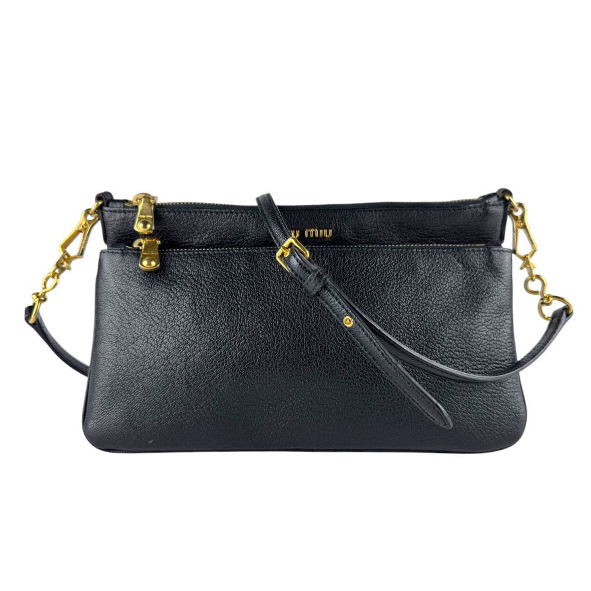 Miu Miu Black Leather Shoulder Bag (Pre-Owned)