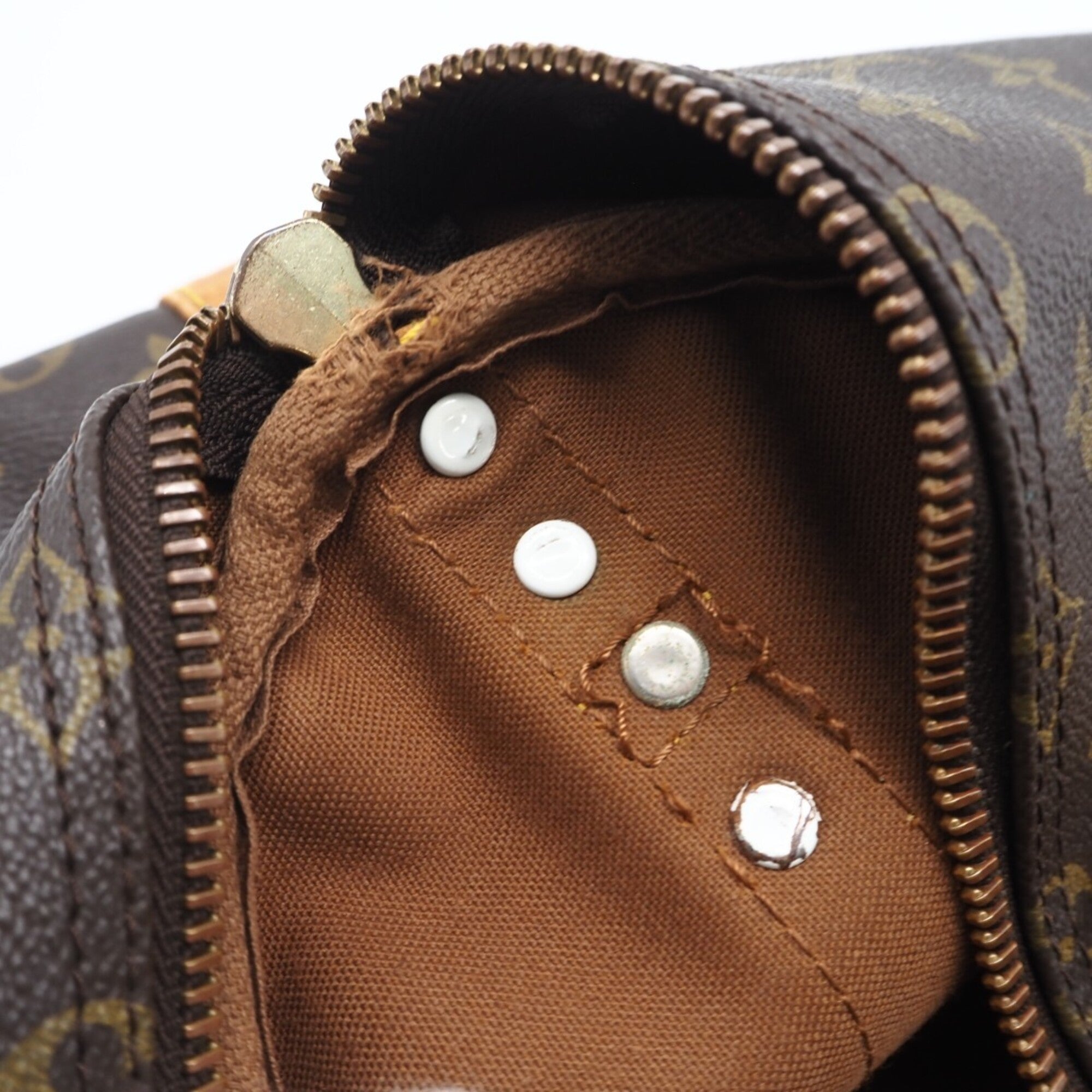 Louis Vuitton Brown Coated Canvas Leather Boston Bag (Pre-Owned)