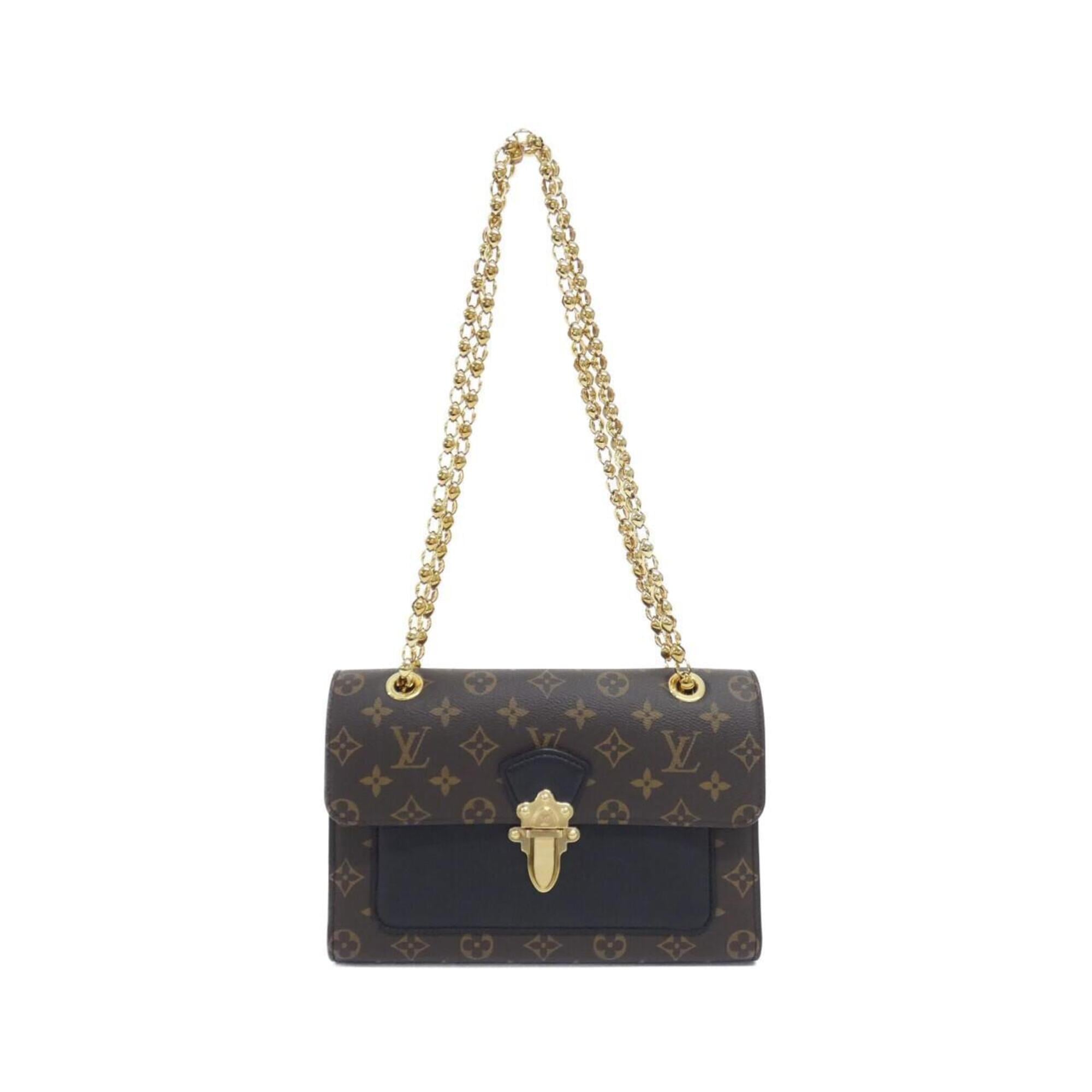 Louis Vuitton Black Brown Coated Canvas Shoulder Bag (Pre-Owned)