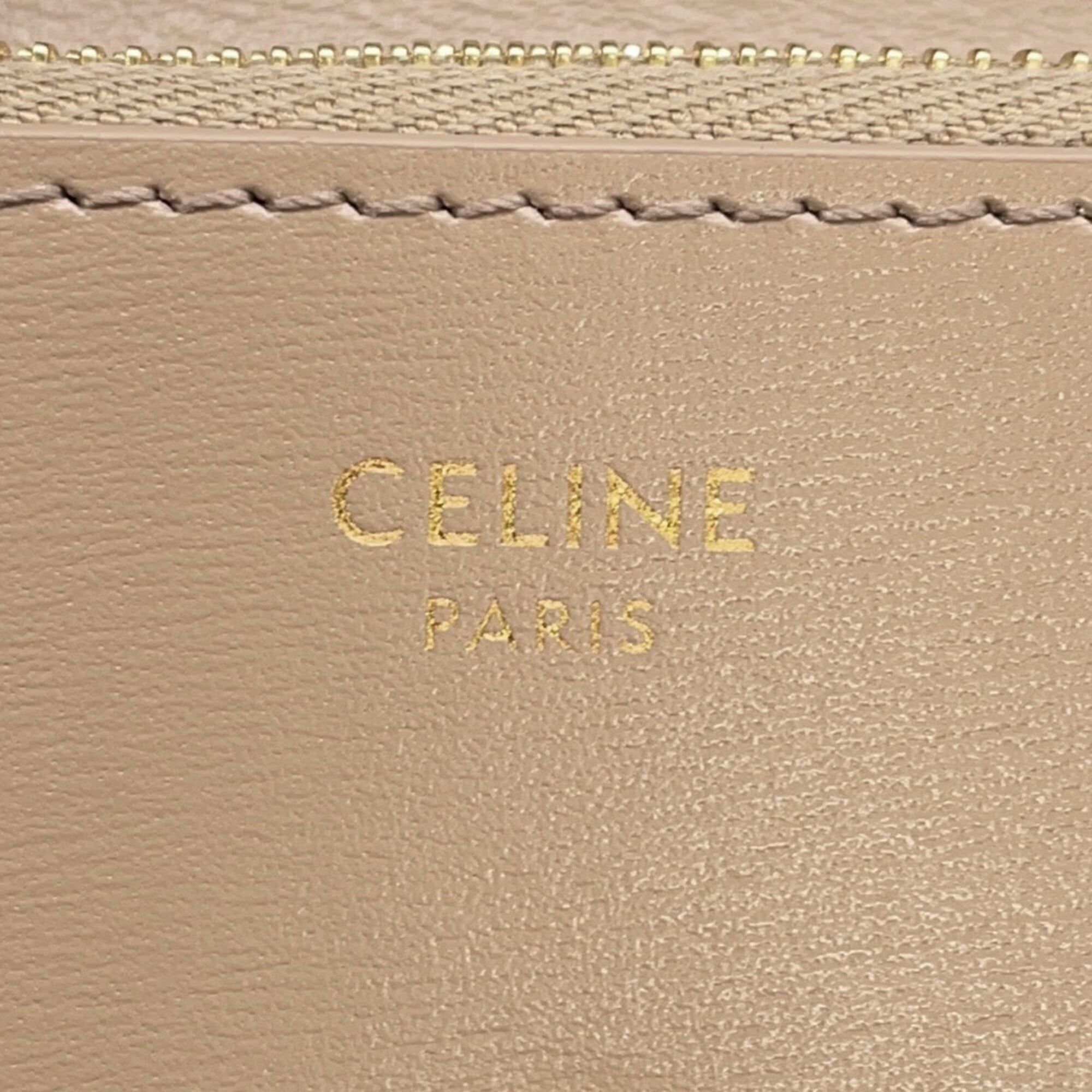 Celine Beige Leather Coin Purse/Coin Case (Pre-Owned)