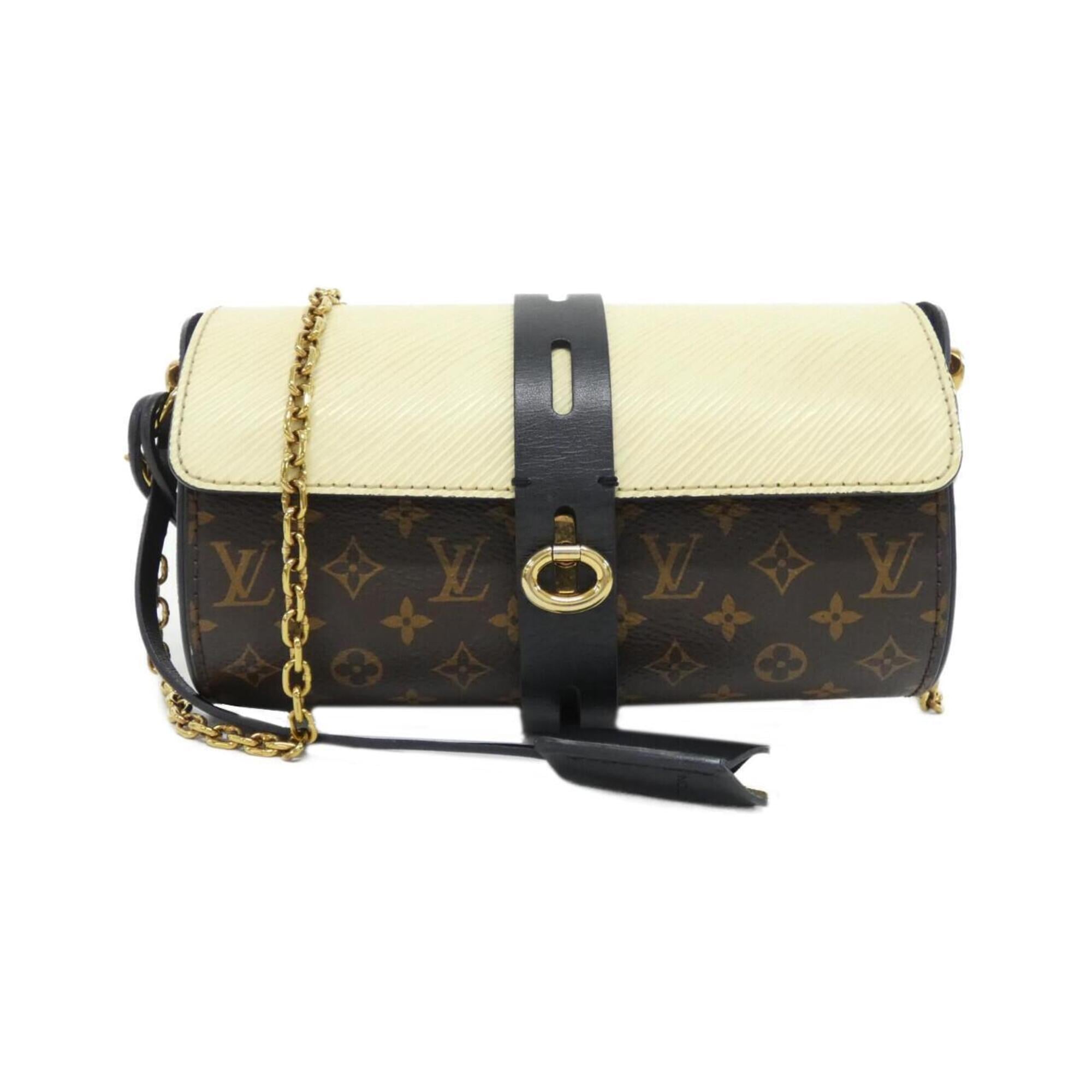 Louis Vuitton Jaune Marron Coated Canvas Leather Shoulder Bag (Pre-Owned)