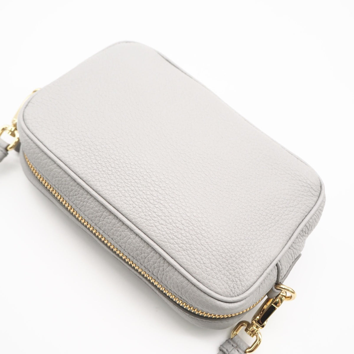 Prada Gray Leather Shoulder Bag (Pre-Owned)