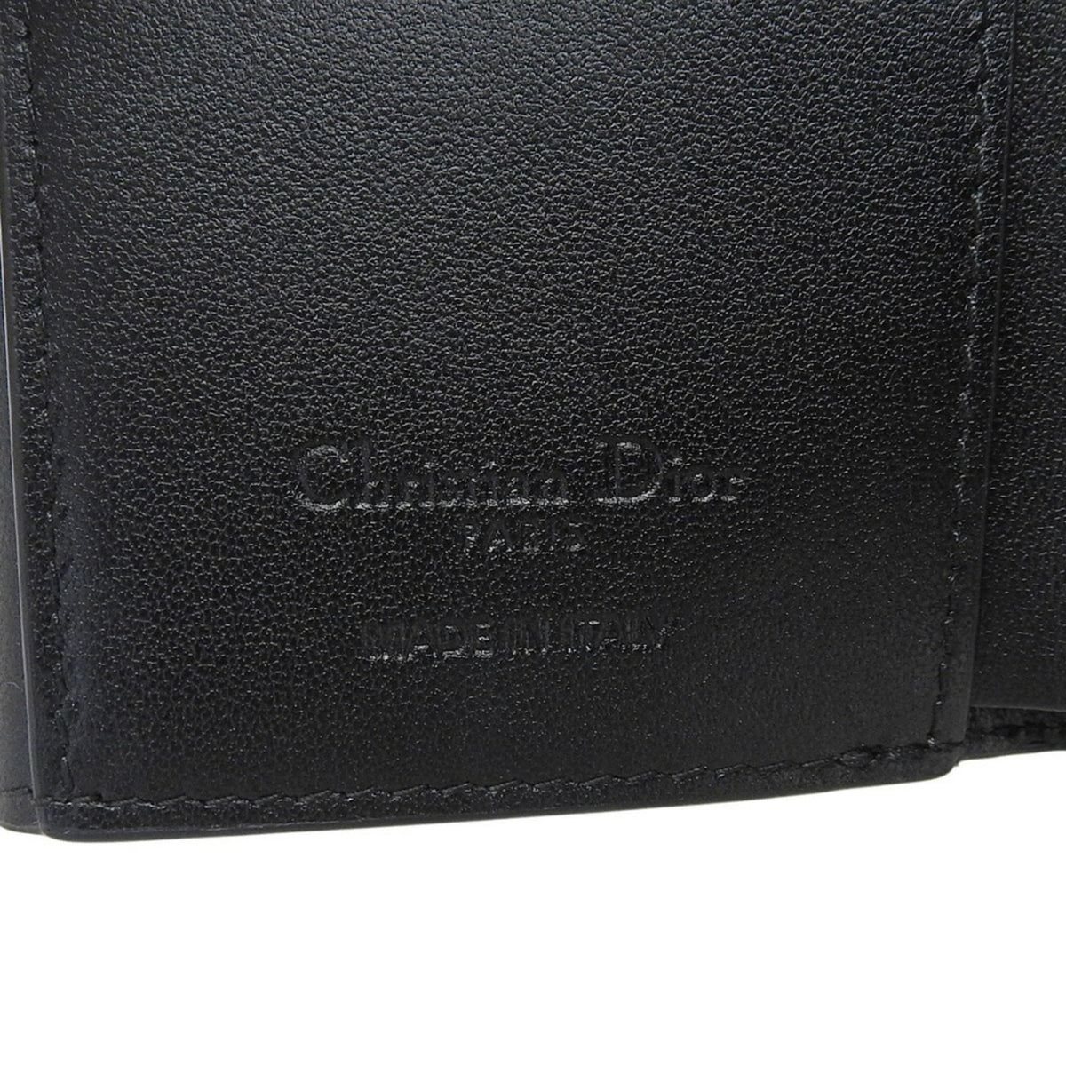 Christian Dior Black Leather Wallet (Tri-Fold) (Pre-Owned)