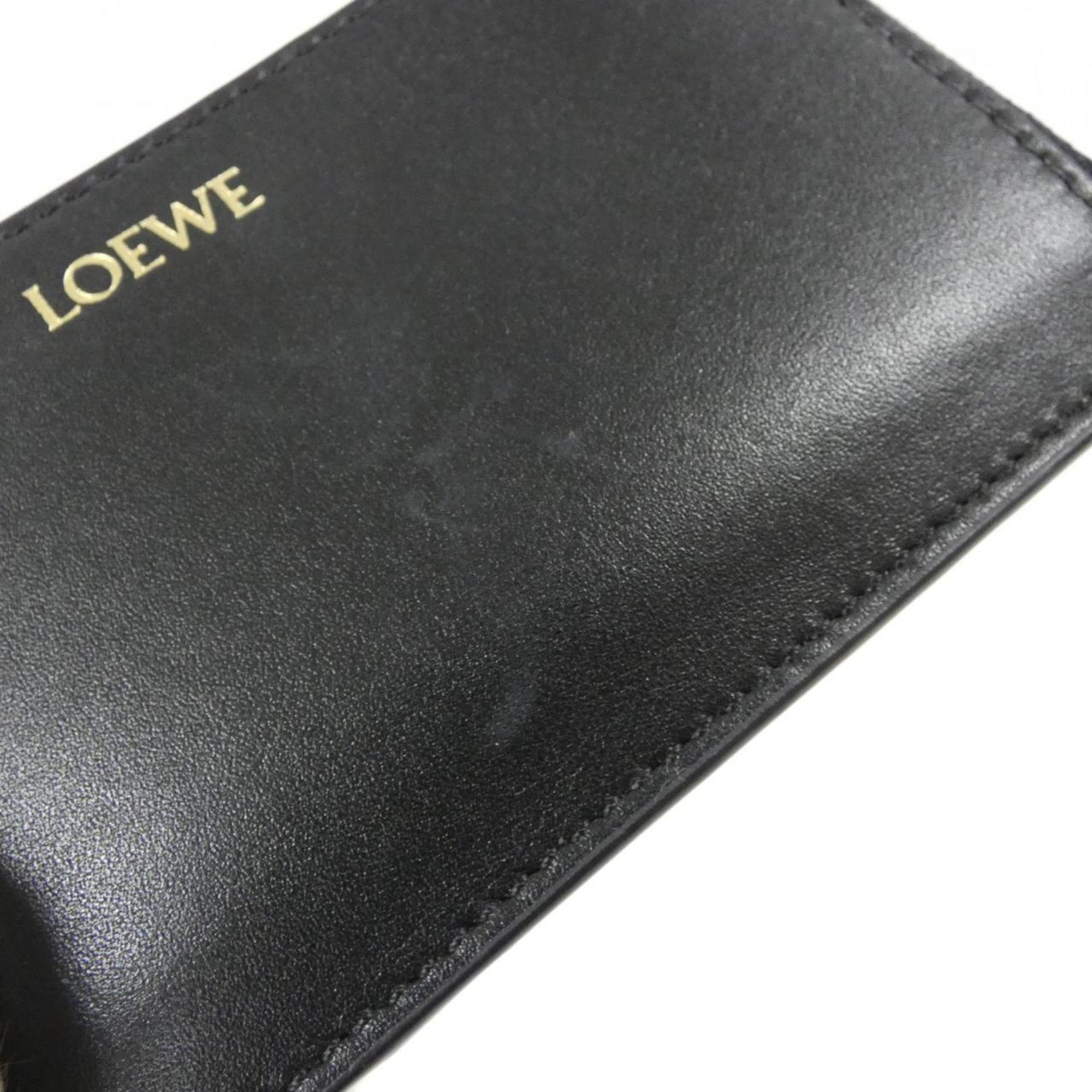 Loewe Black Orange Leather Coin Purse/Coin Case (Pre-Owned)