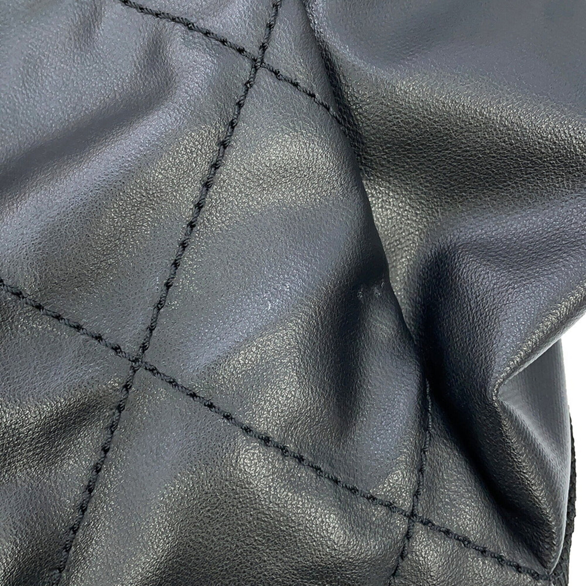 Chanel Black Leather Canvas Tote Bag (Pre-Owned)