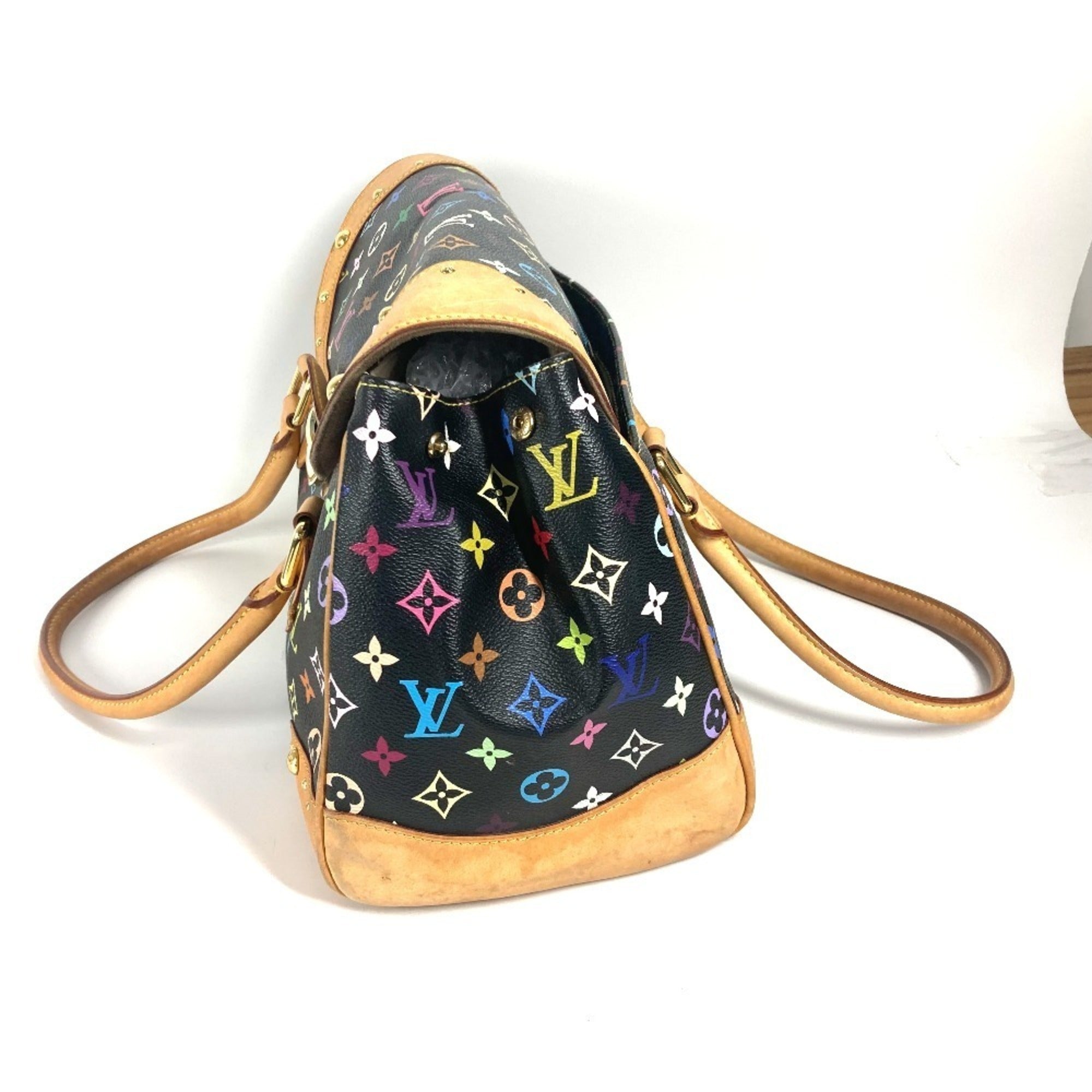Louis Vuitton Black Multi-Color Noir Monogram Multicolore Canvas Handbag Shoulder Bag Tote Bag (Pre-Owned)