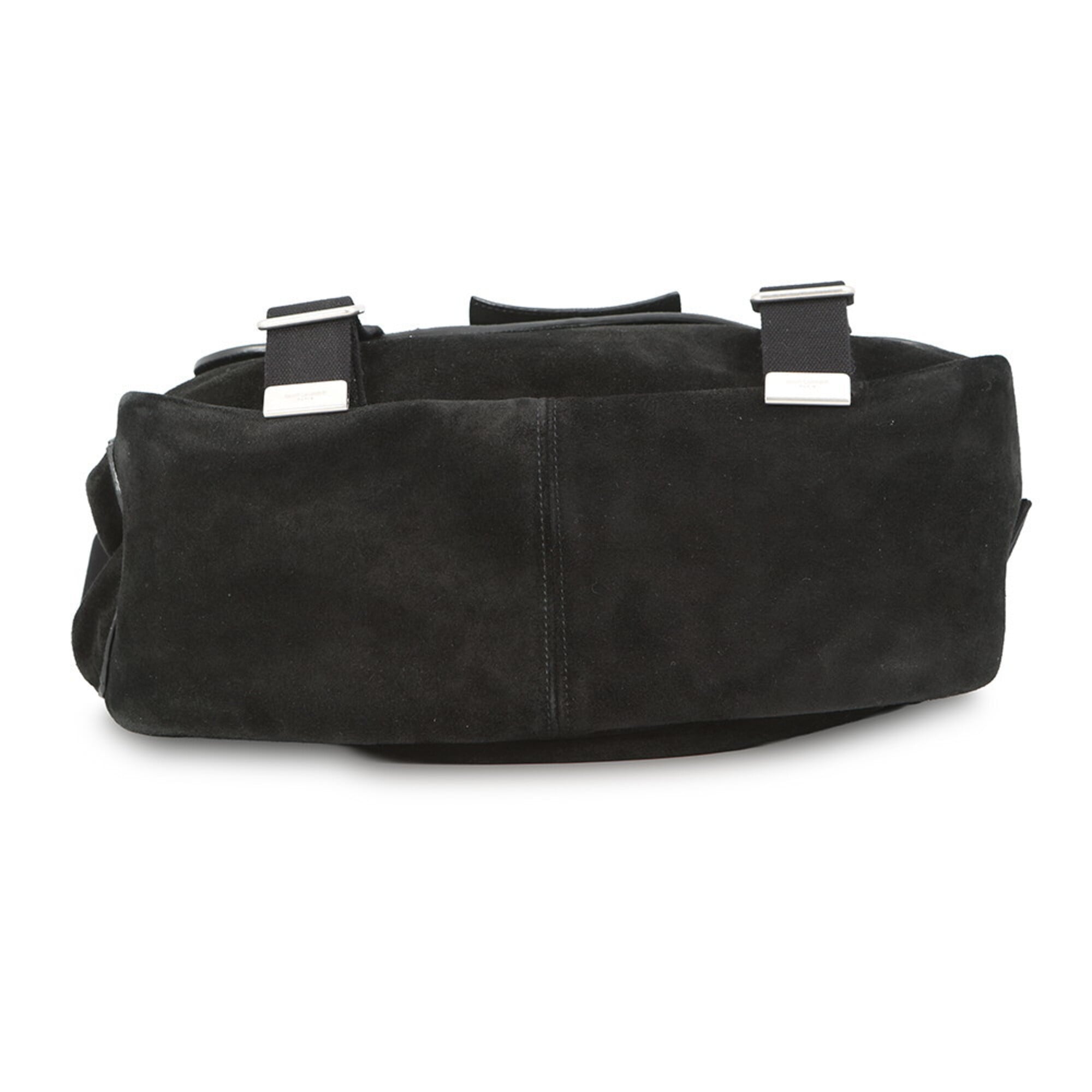 Yves Saint Laurent Black Suede Messenger Bag Shoulder Bag (Pre-Owned)