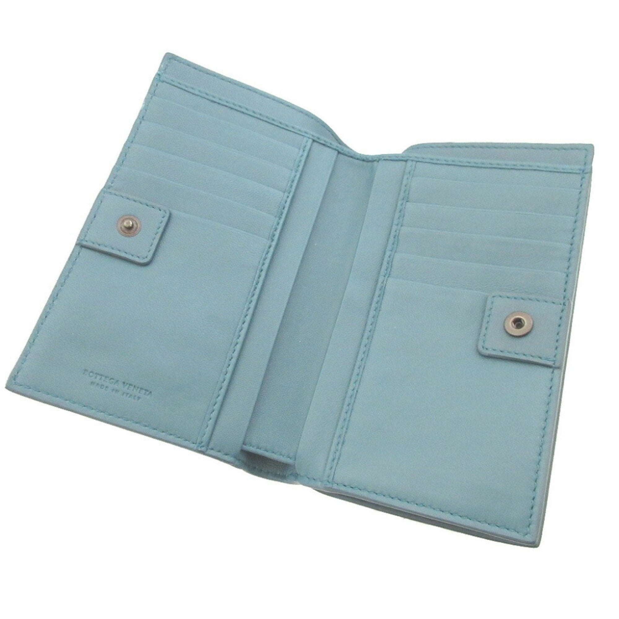 Bottega Veneta Blue Leather Wallet (Bi-Fold) (Pre-Owned)