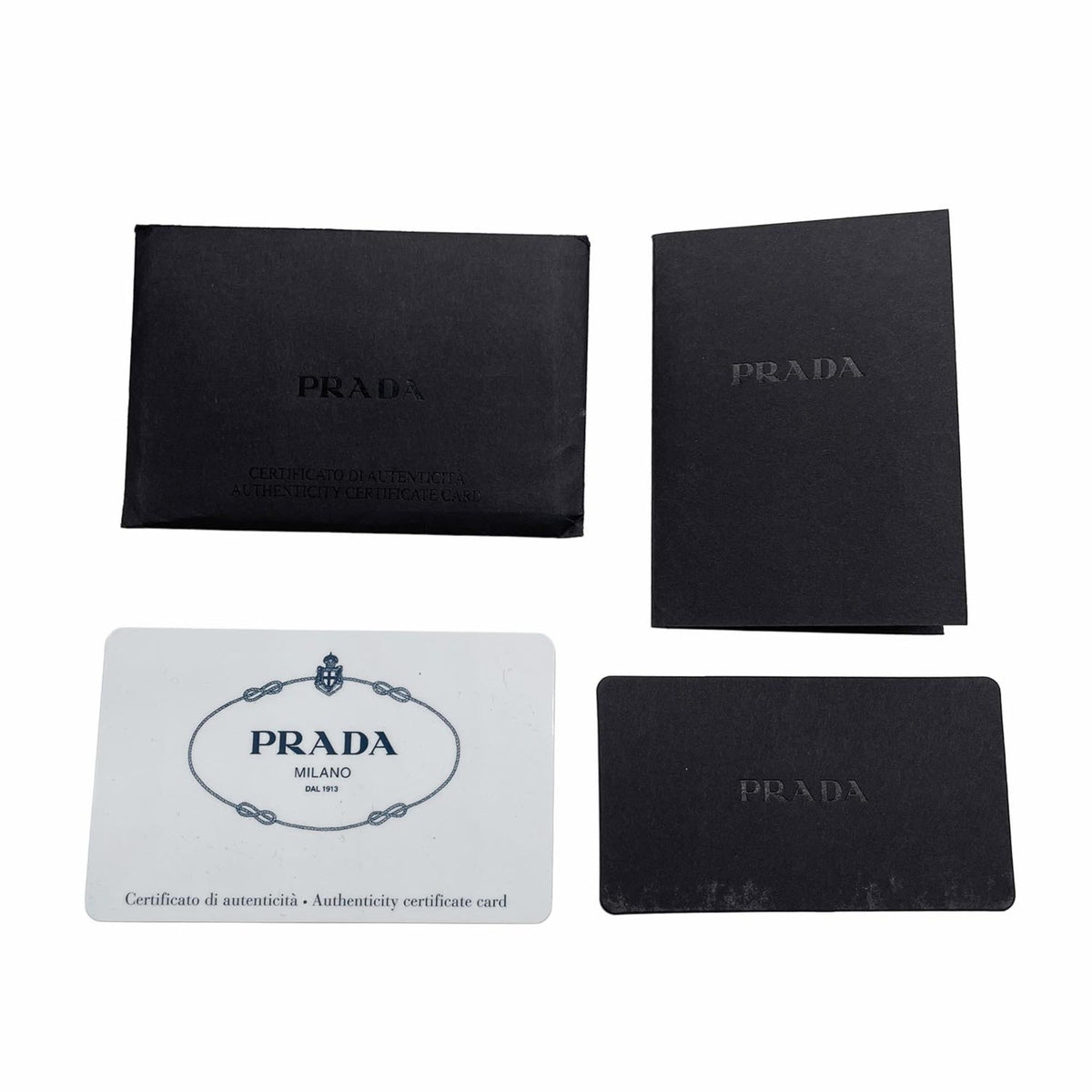Prada Black Gray Leather Shoulder Bag (Pre-Owned)