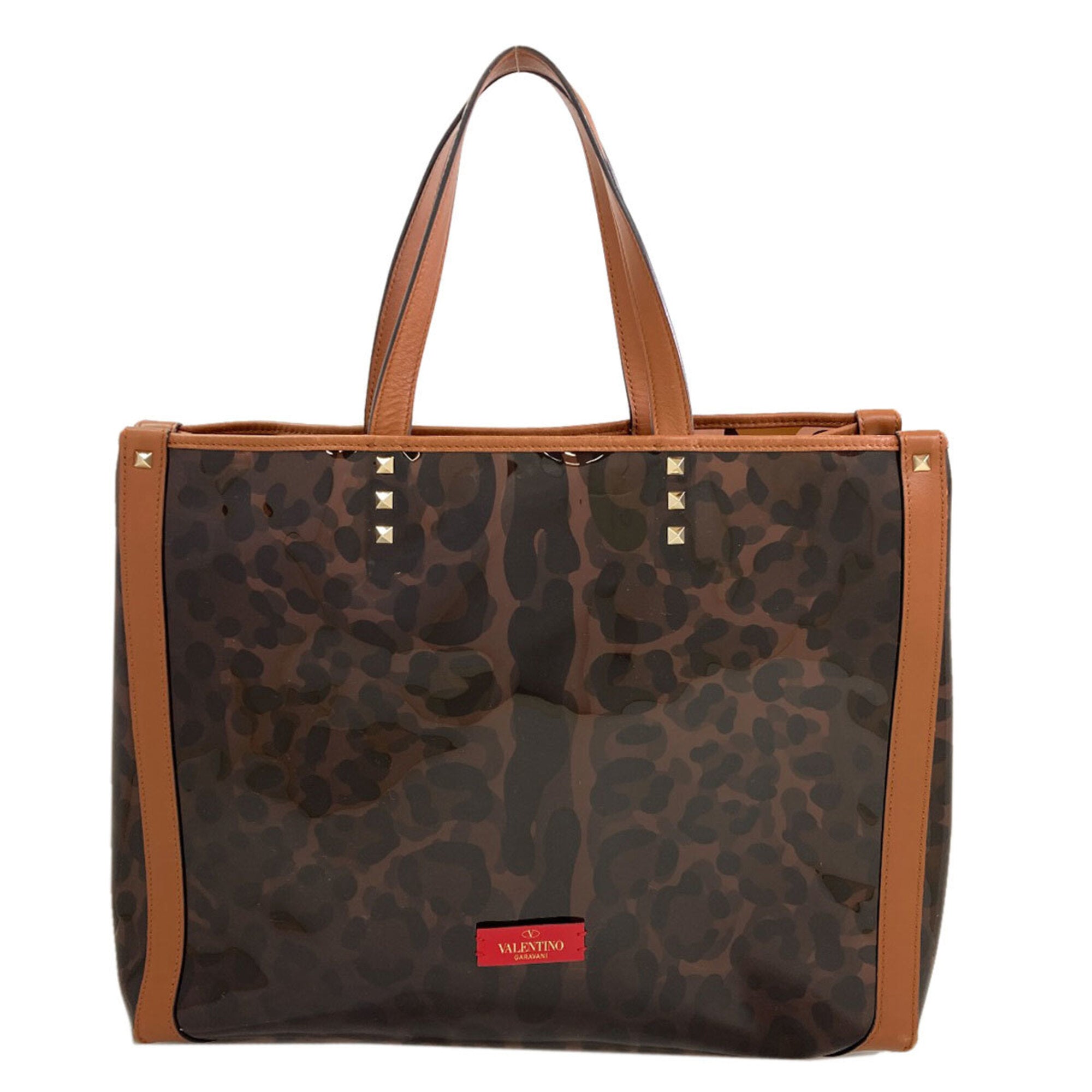 Valentino Brown Vinyl Tote Bag (Pre-Owned)