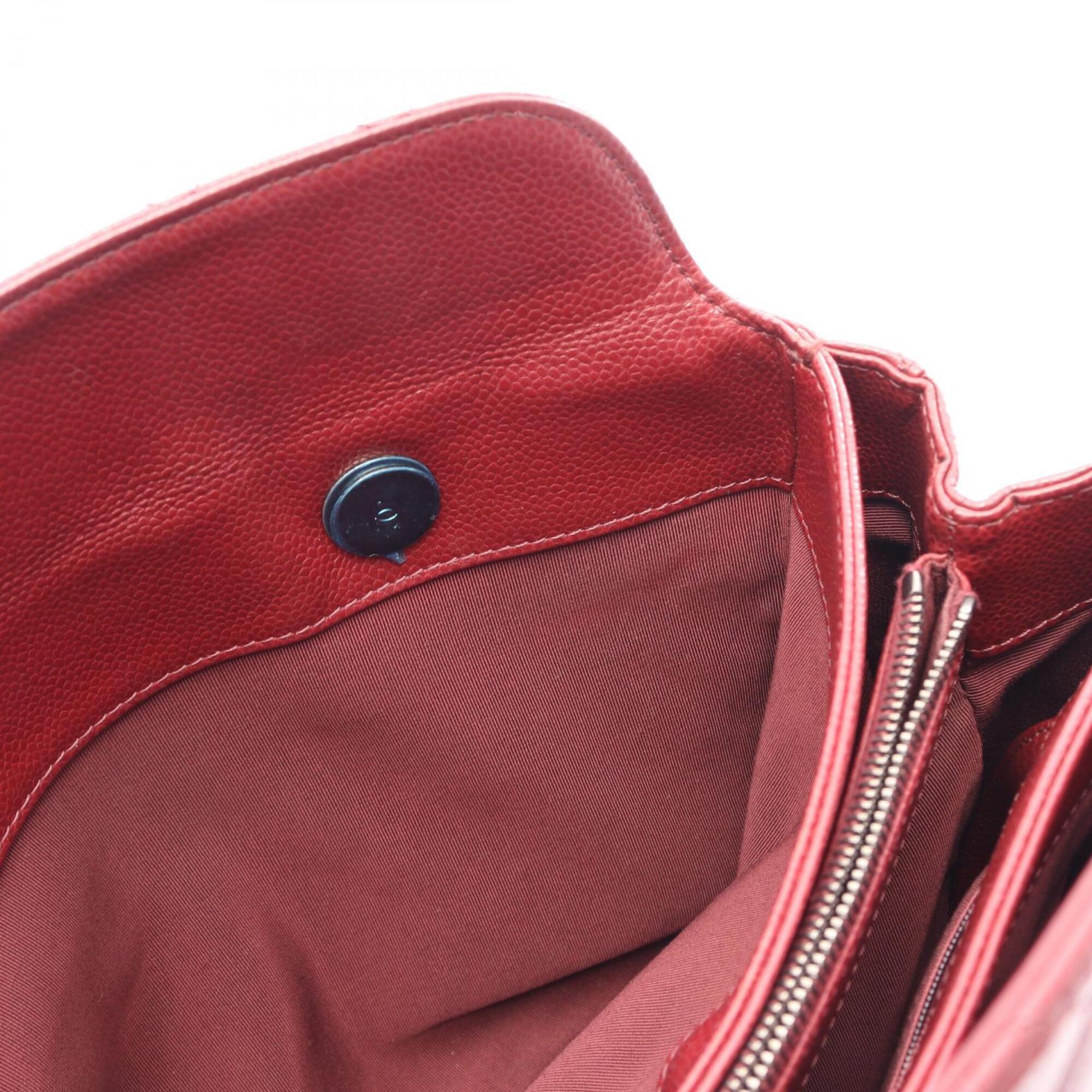 Chanel Bordeaux Grained Calfskin Handbag Shoulder Bag (Pre-Owned)