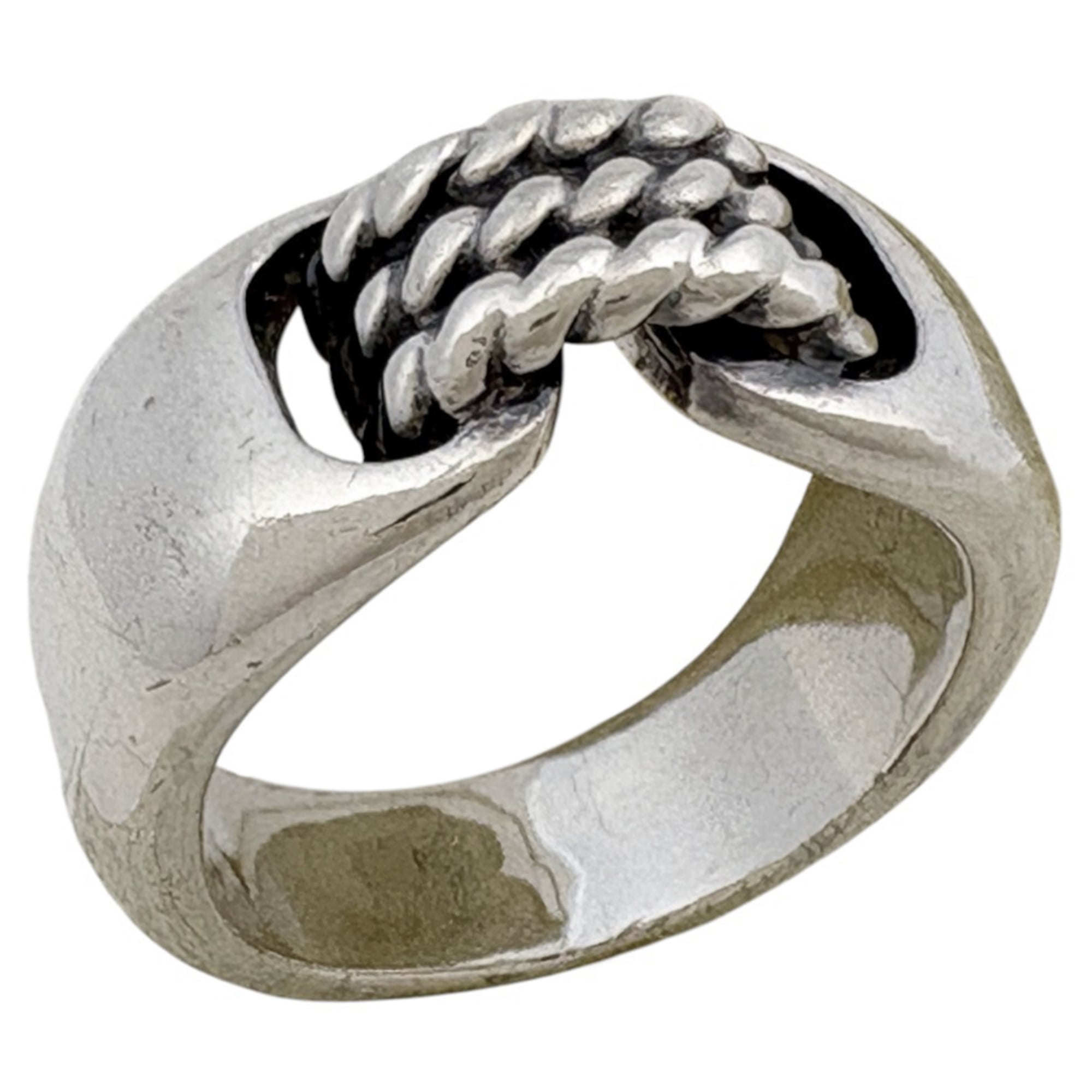 Hermes Silver Metal Band Ring (Pre-Owned)