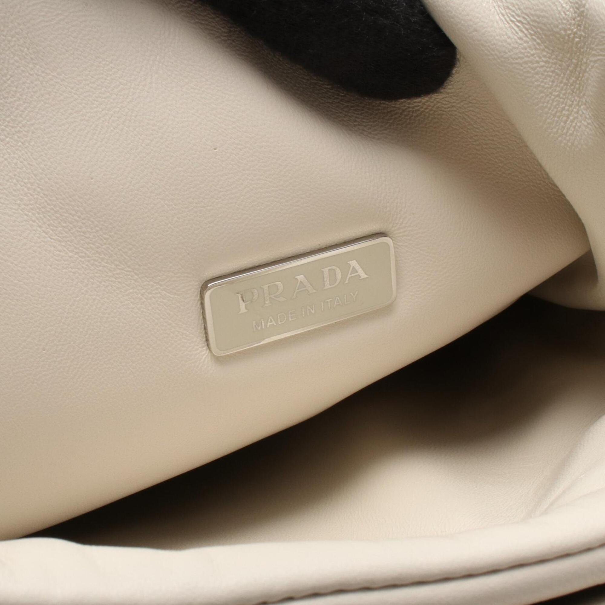 Prada White Leather Handbag Tote Bag (Pre-Owned)