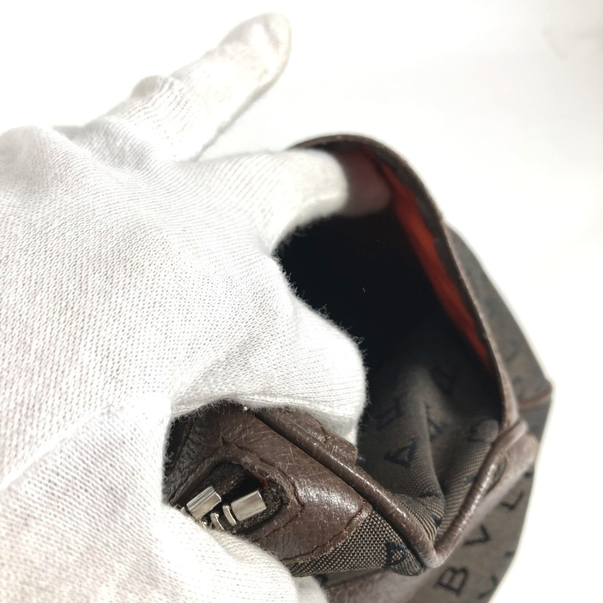Bvlgari Logomania Brown Leather Canvas Boston Bag Handbag Tote Bag (Pre-Owned)