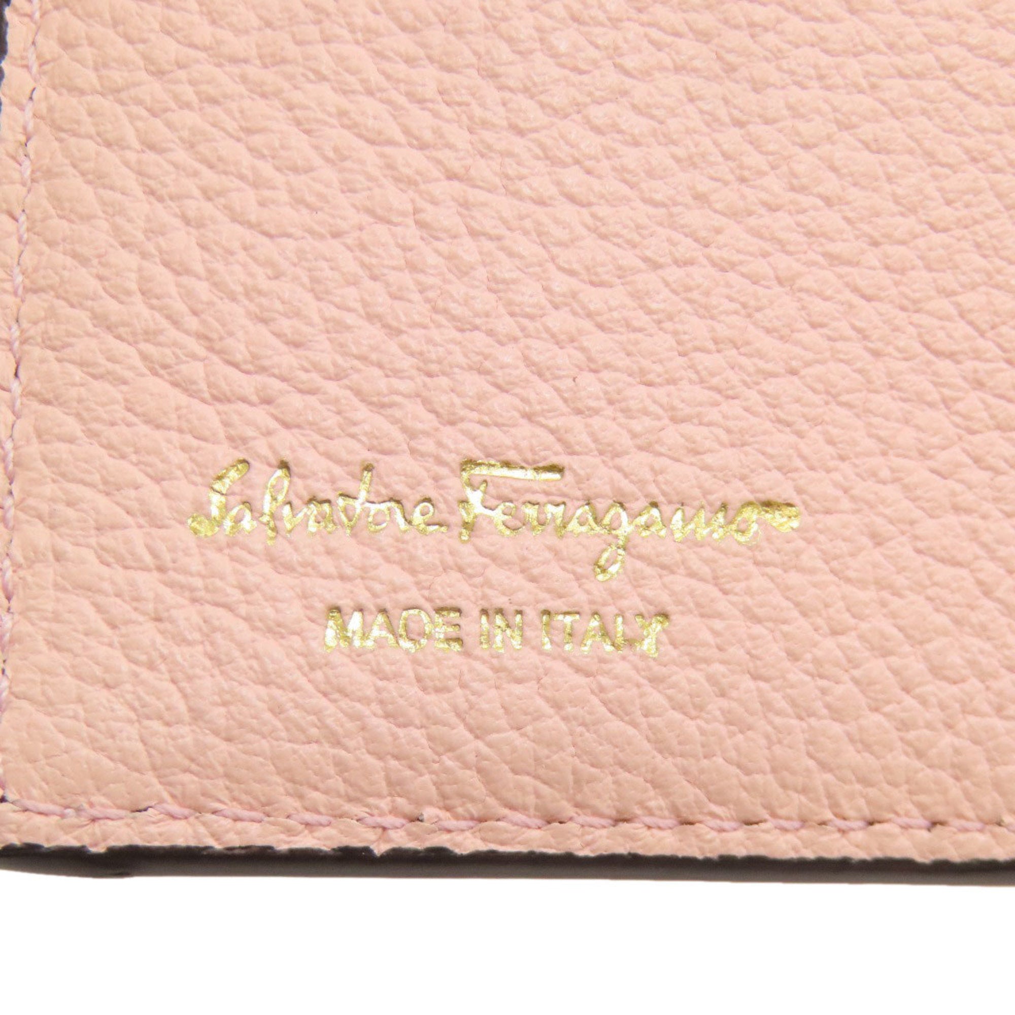 Salvatore Ferragamo Gancini Pink Leather Wallet (Bi-Fold) (Pre-Owned)