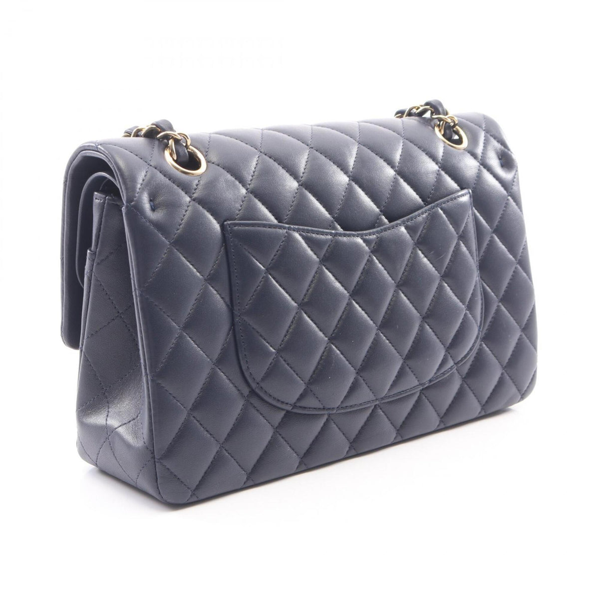 Chanel Navy Leather Handbag Shoulder Bag (Pre-Owned)