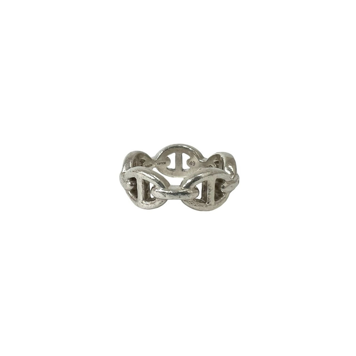 Hermes Silver Silver 925 Band Ring (Pre-Owned)