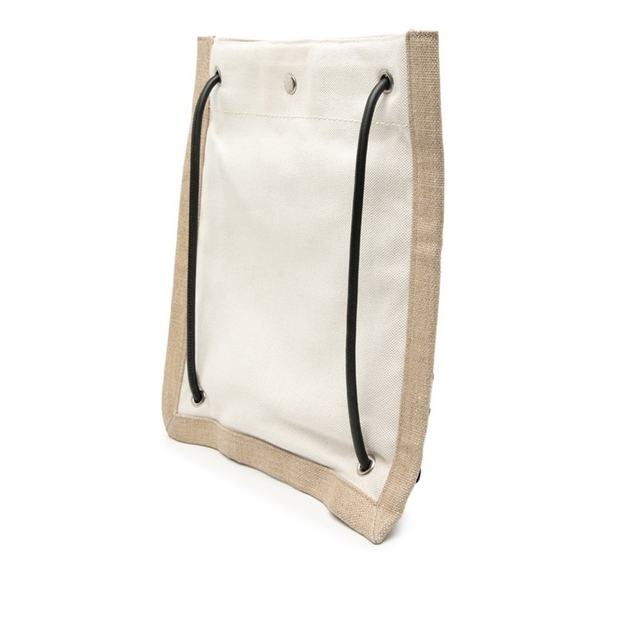 Saint Laurent Beige White Canvas Shoulder Bag (Pre-Owned)