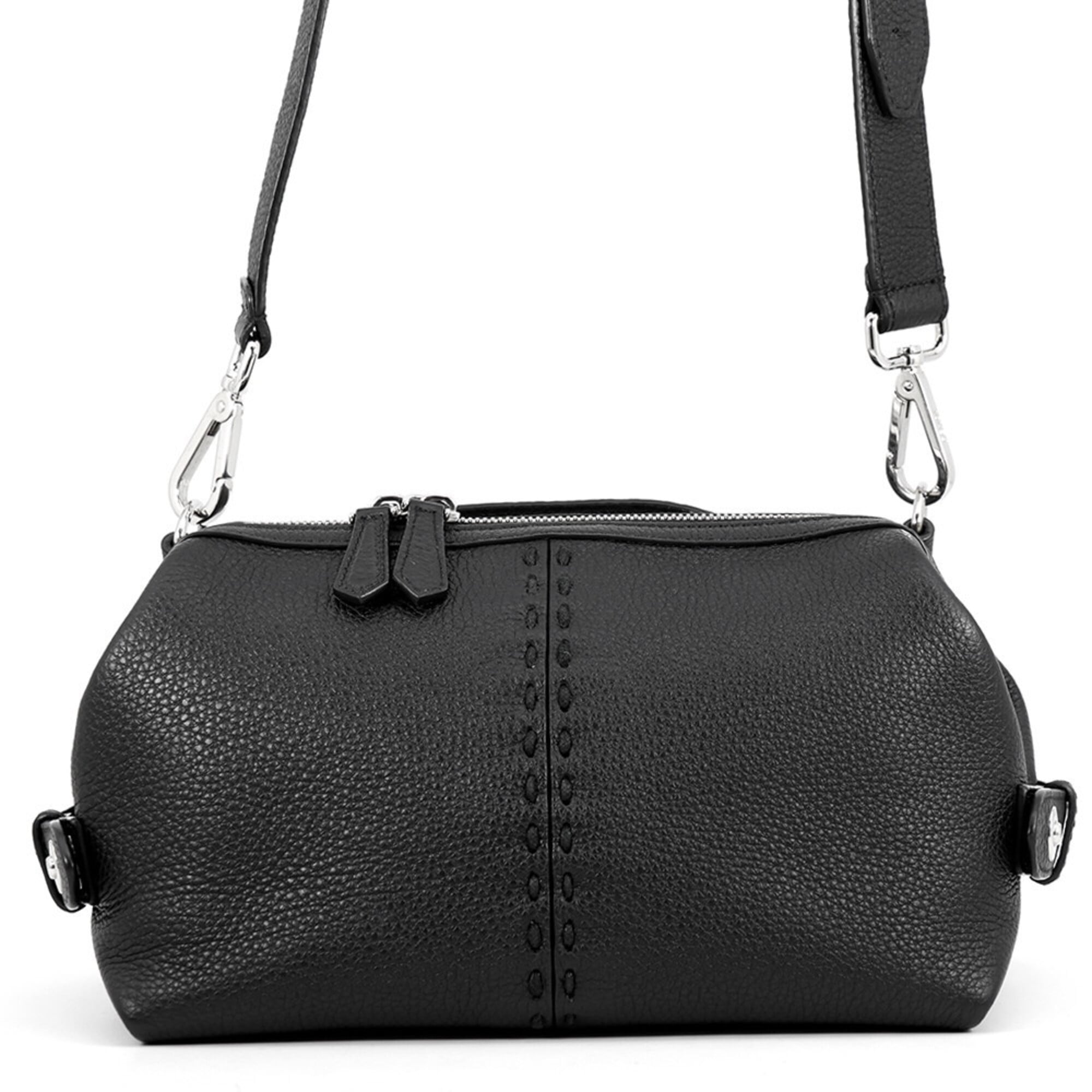 Fendi Selleria Black Leather Handbag Shoulder Bag (Pre-Owned)