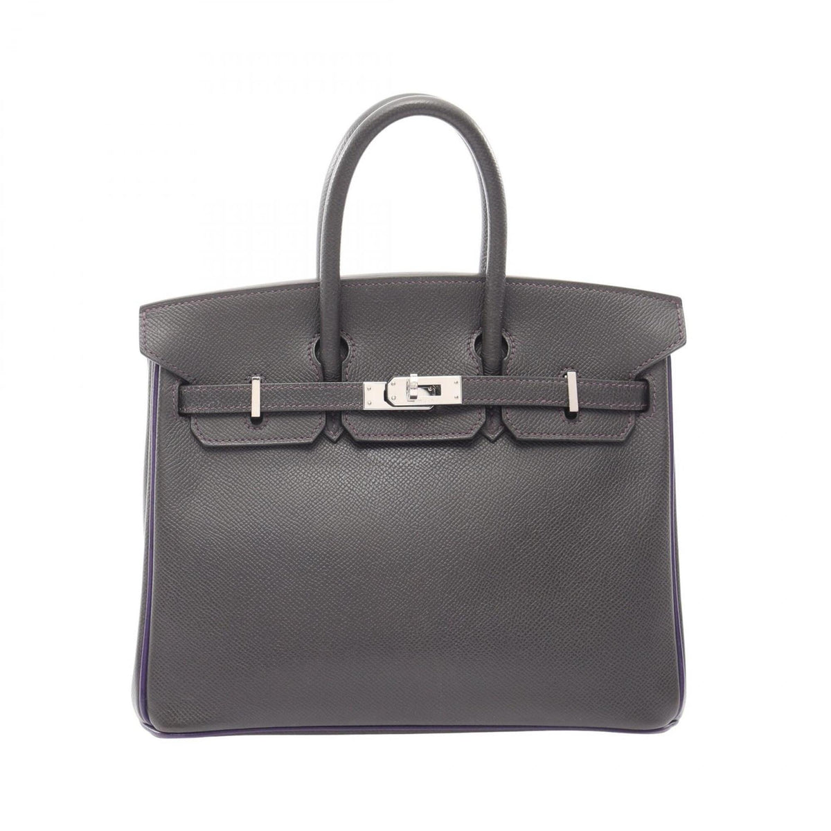 Hermes Graphite Gray Purple Violet Epsom Leather Handbag (Pre-Owned)