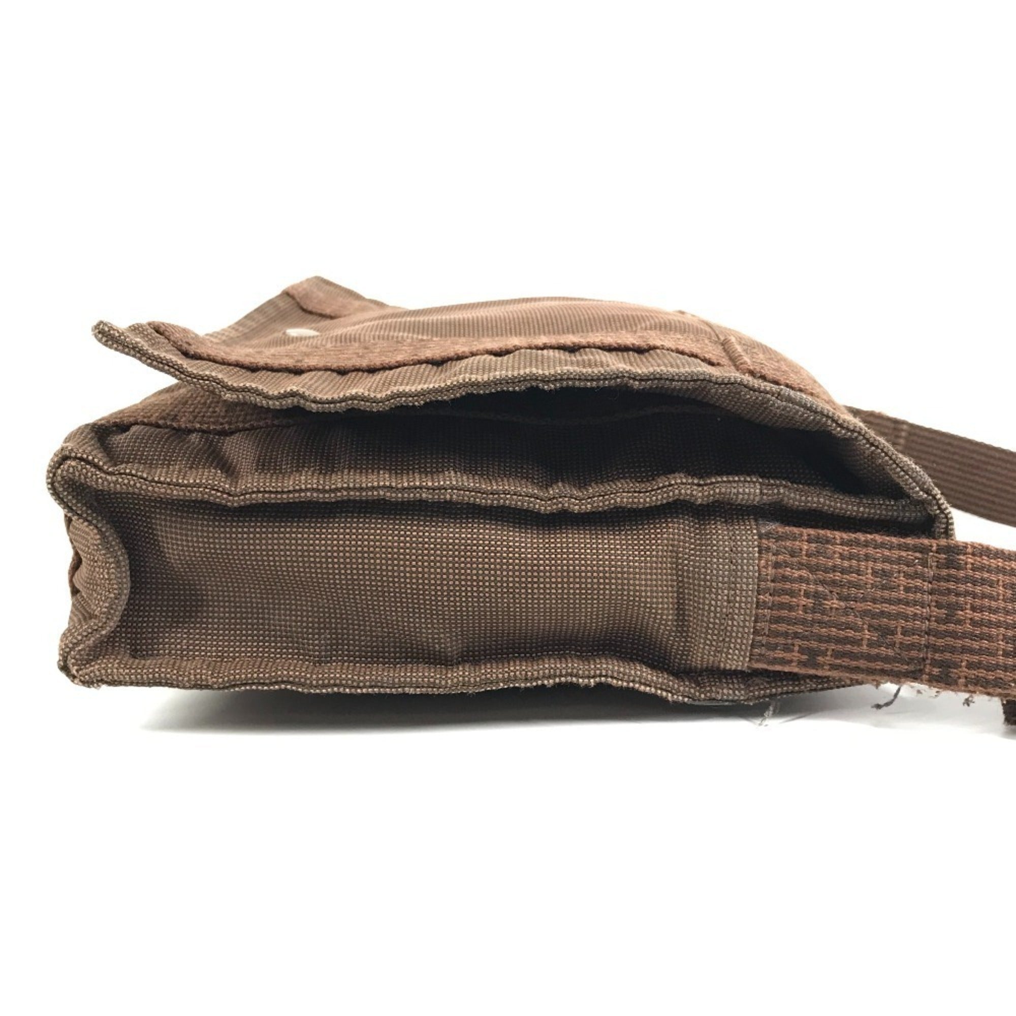 Hermes Brown Canvas Messenger Bag Shoulder Bag (Pre-Owned)