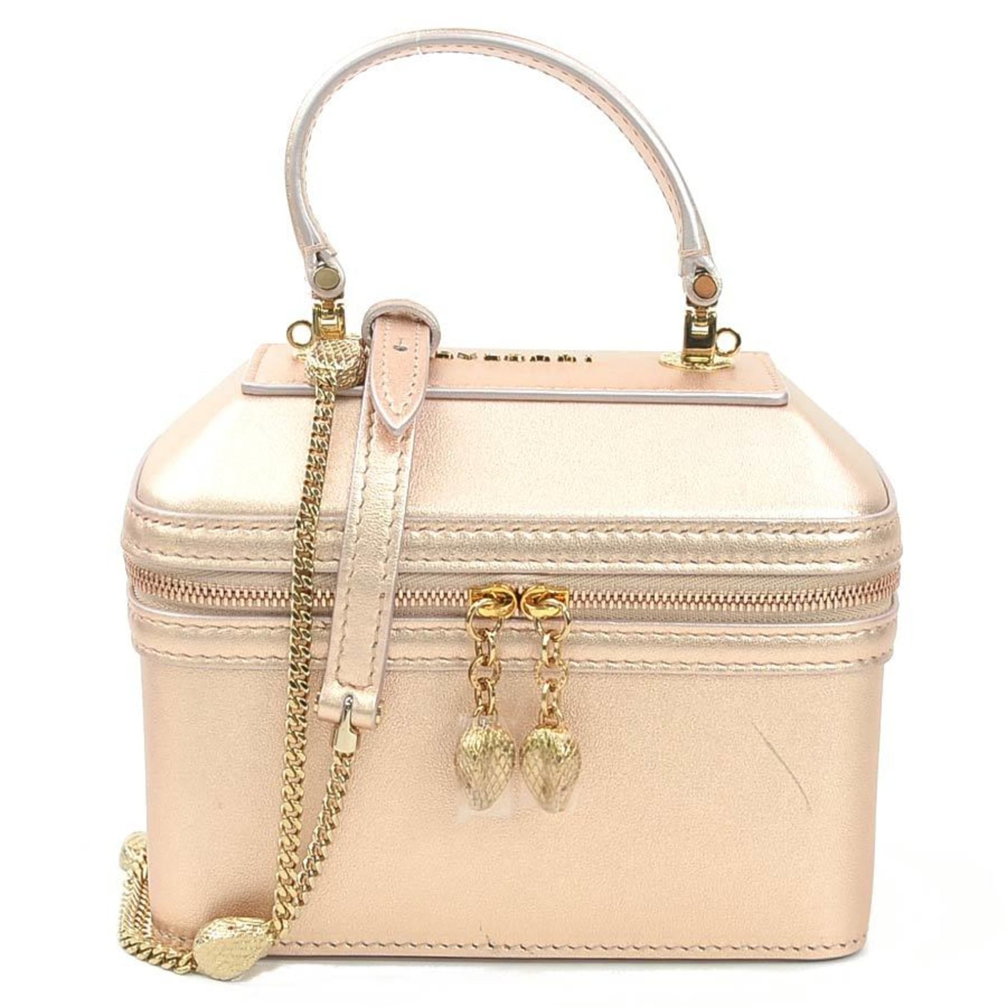 Bvlgari Metallic Beige Metallic Pink Leather Shoulder Bag (Pre-Owned)