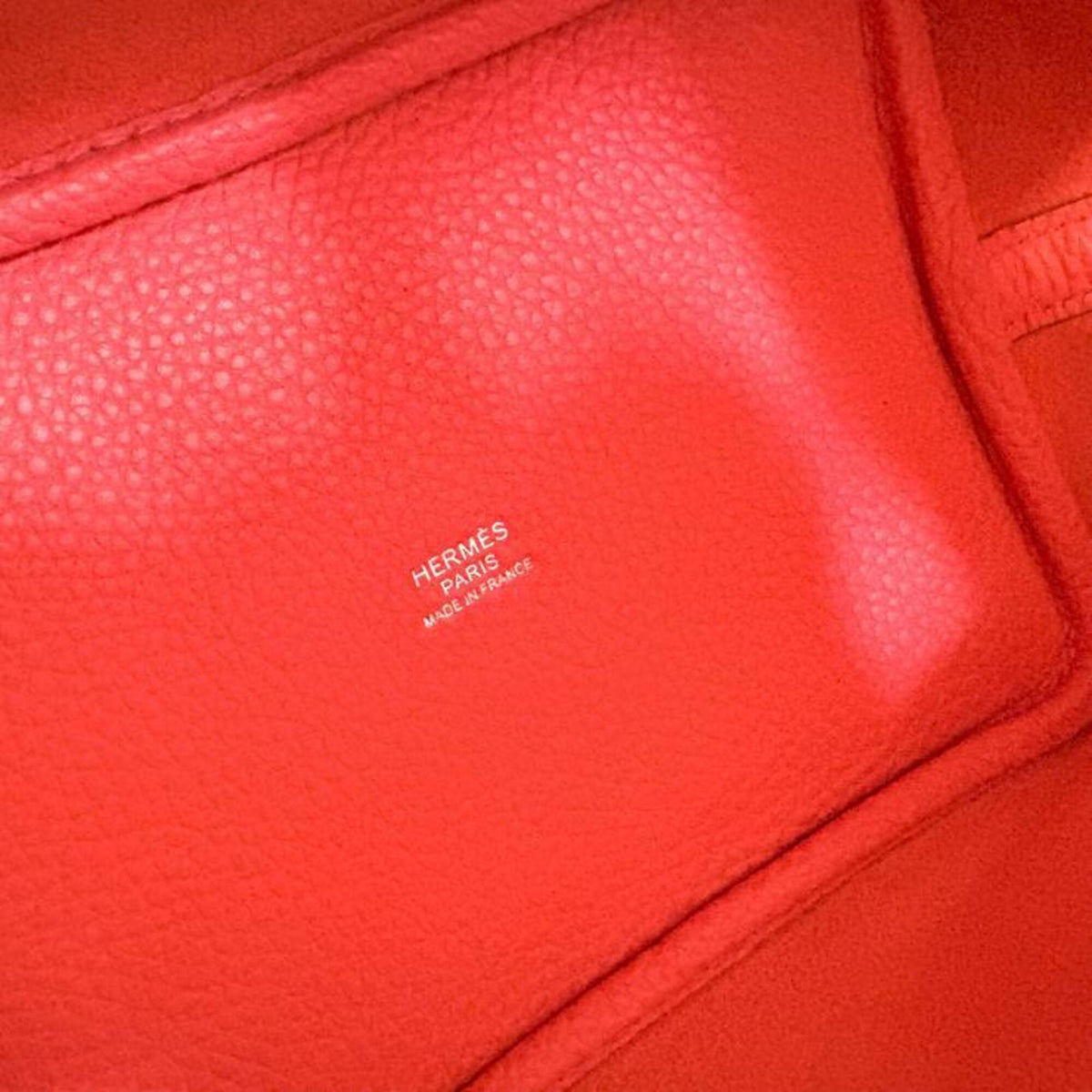 Hermes Red Color Taurillon Clemence Leather Handbag (Pre-Owned)