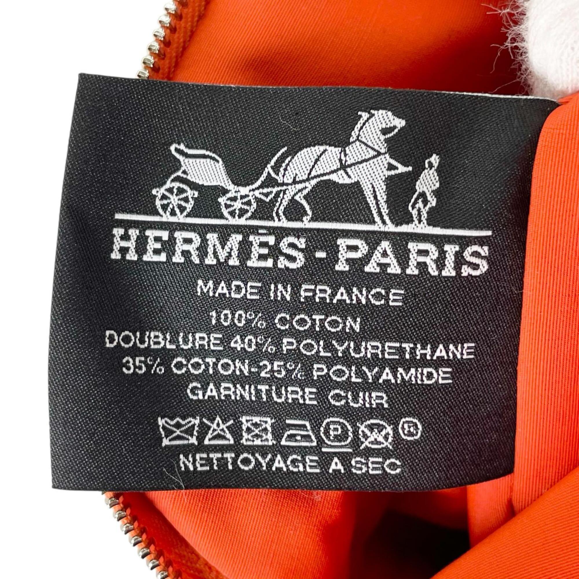 Hermes Orange Cotton Elastane Polyamide Leather Pouch (Pre-Owned)