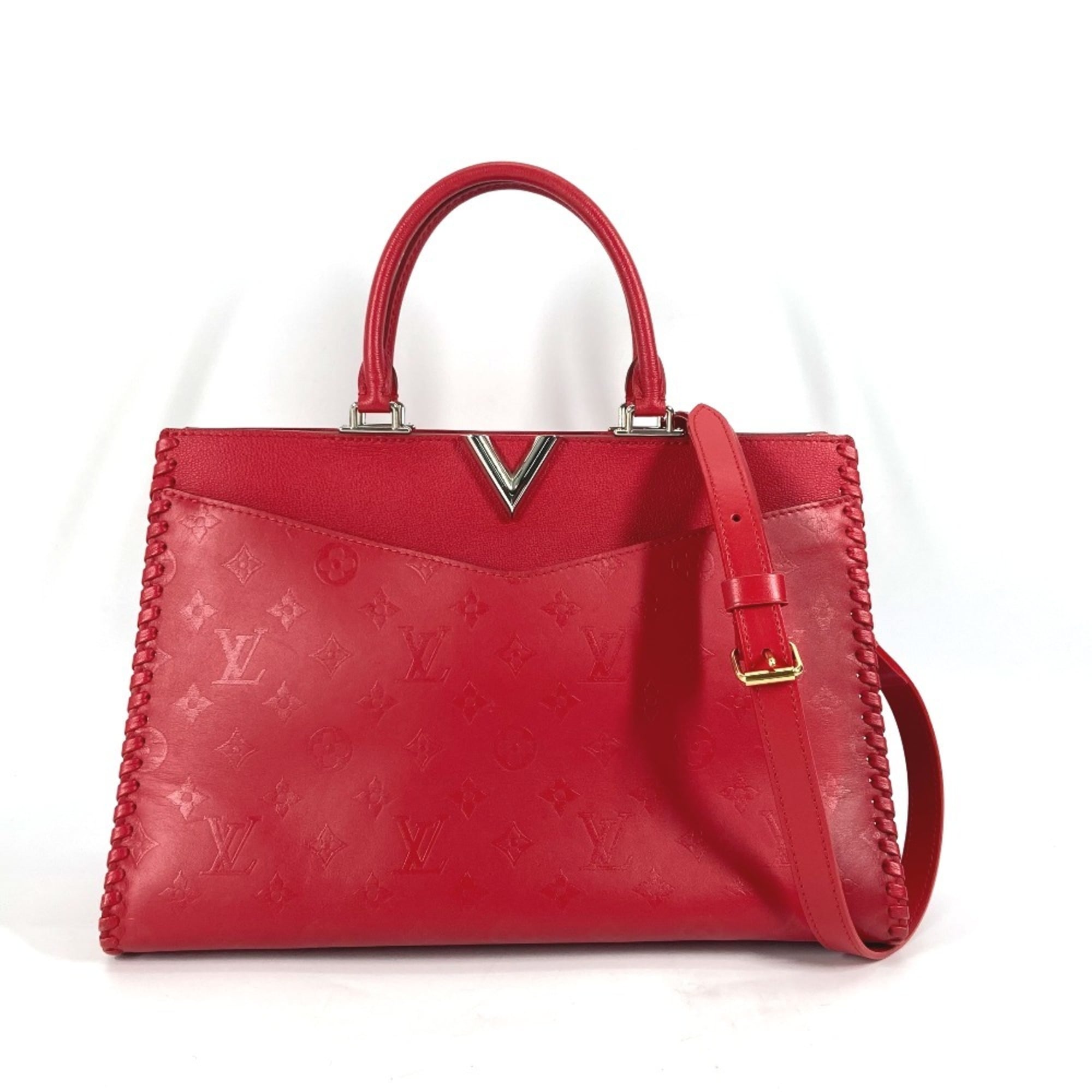 Louis Vuitton Monogram Red Color Ruby Monogram Handbag Shoulder Bag Tote Bag (Pre-Owned)