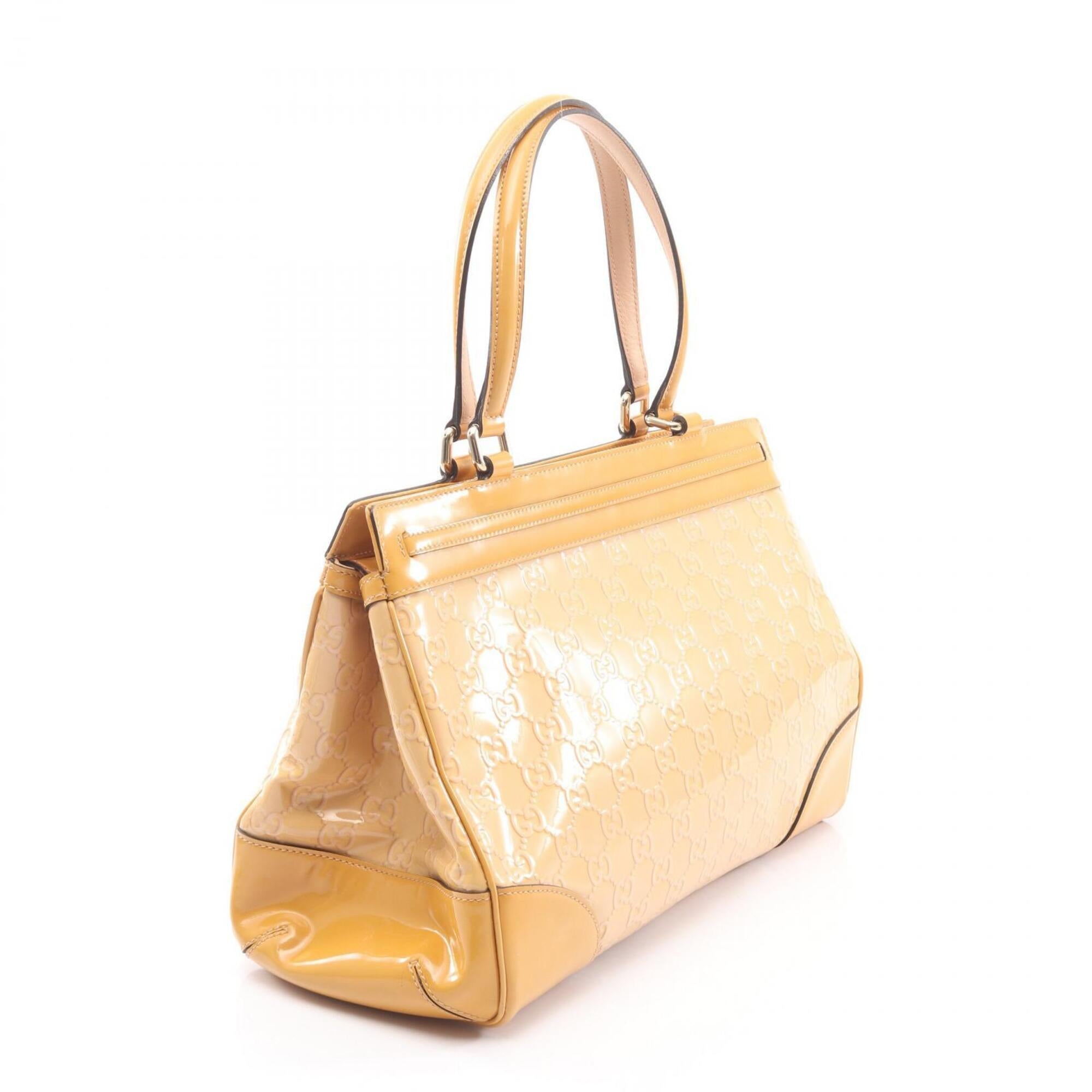 Gucci Yellow Patent Leather Handbag Tote Bag (Pre-Owned)