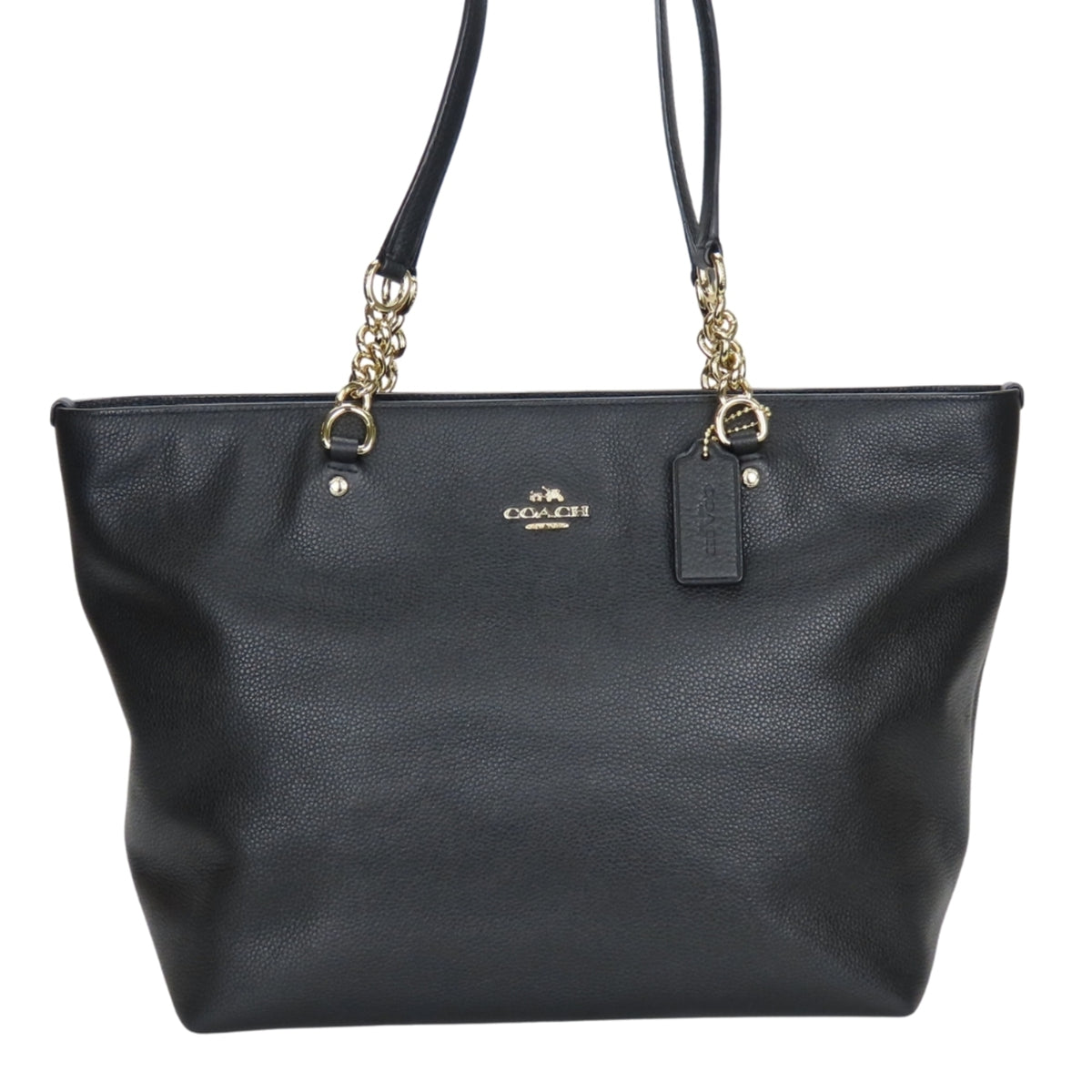 Coach Black Leather Tote Bag (Pre-Owned)