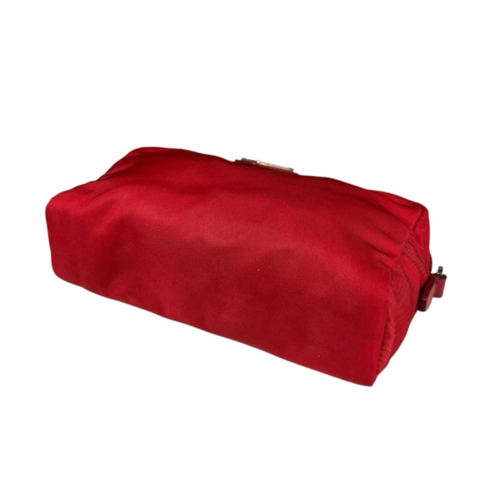 Prada Red Color Nylon Handbag (Pre-Owned)
