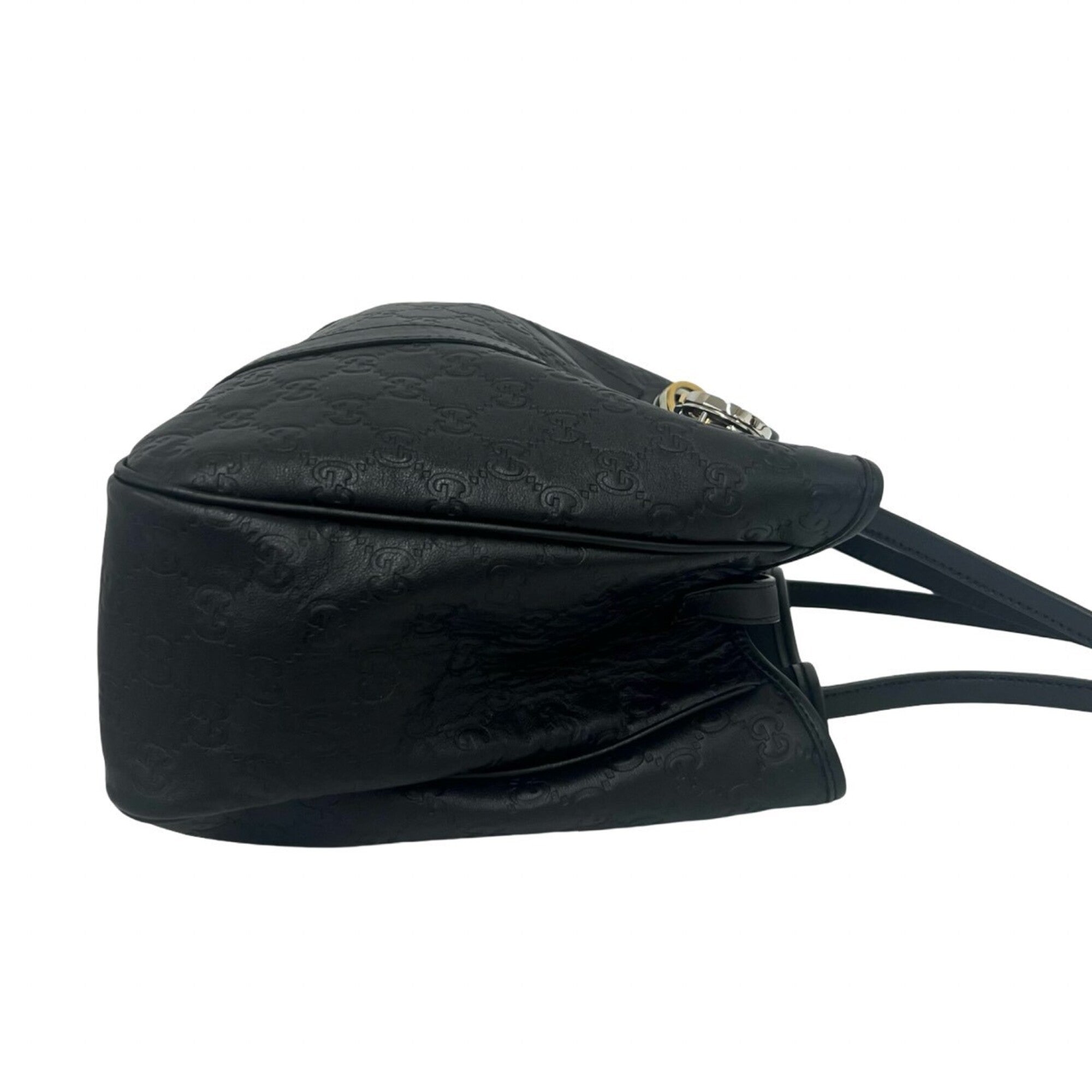 Gucci Black Leather Handbag Shoulder Bag Tote Bag (Pre-Owned)