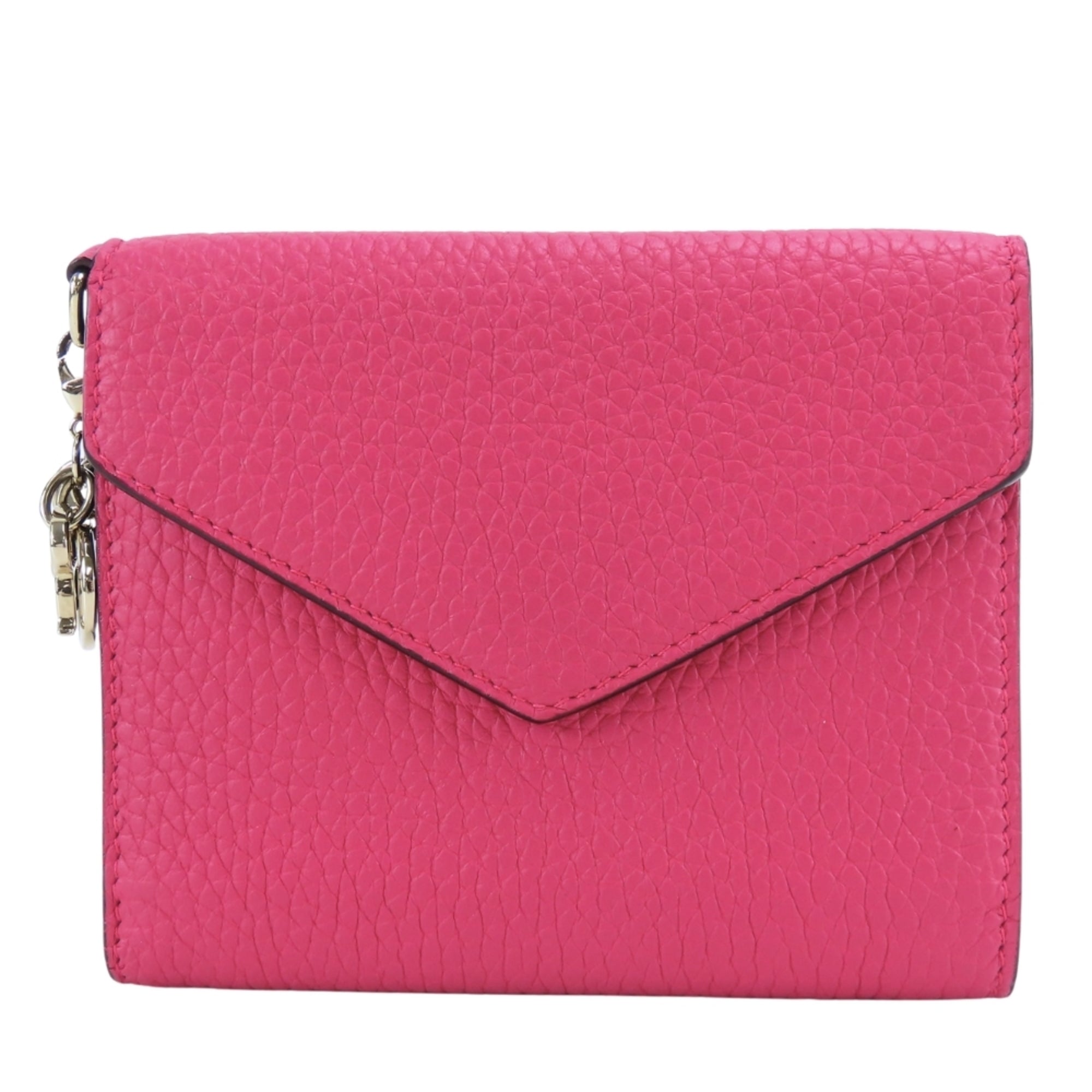 Christian Dior Navy Pink Leather Wallet (Tri-Fold) (Pre-Owned)