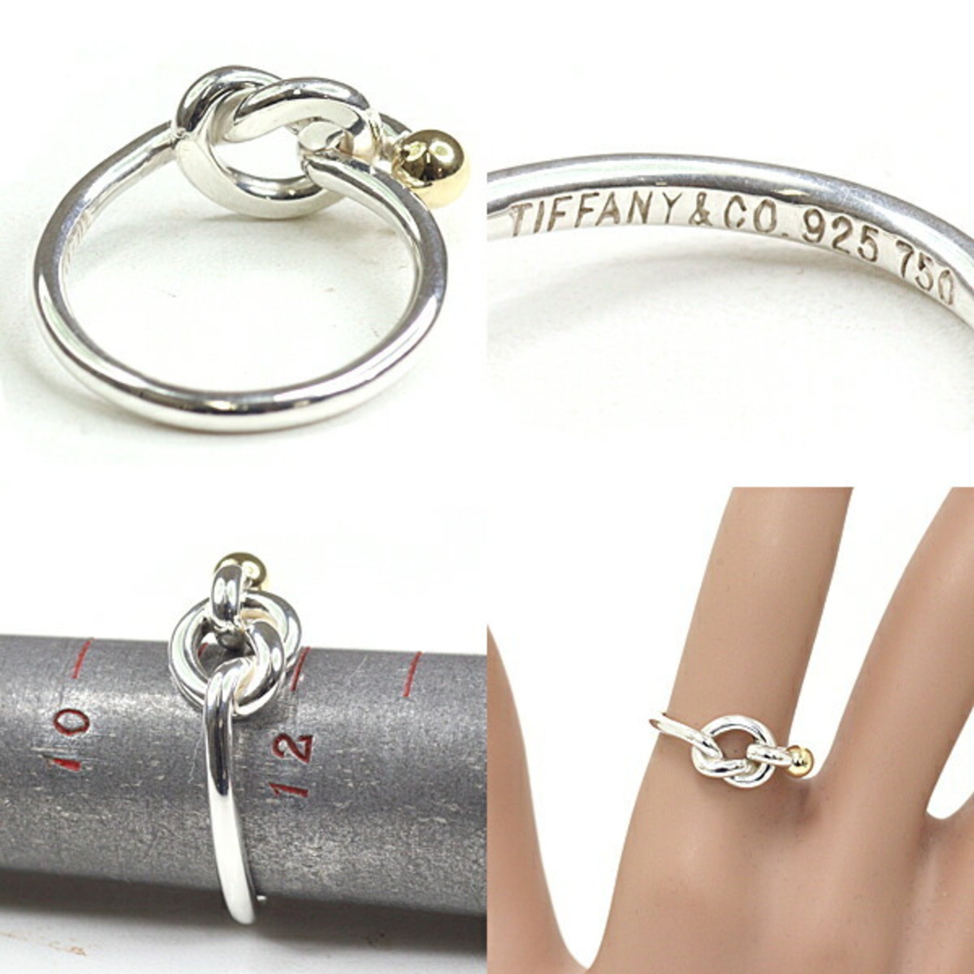 Tiffany Silver Yellow Gold Silver 925 Yellow Gold (18K) Band Ring (Pre-Owned)