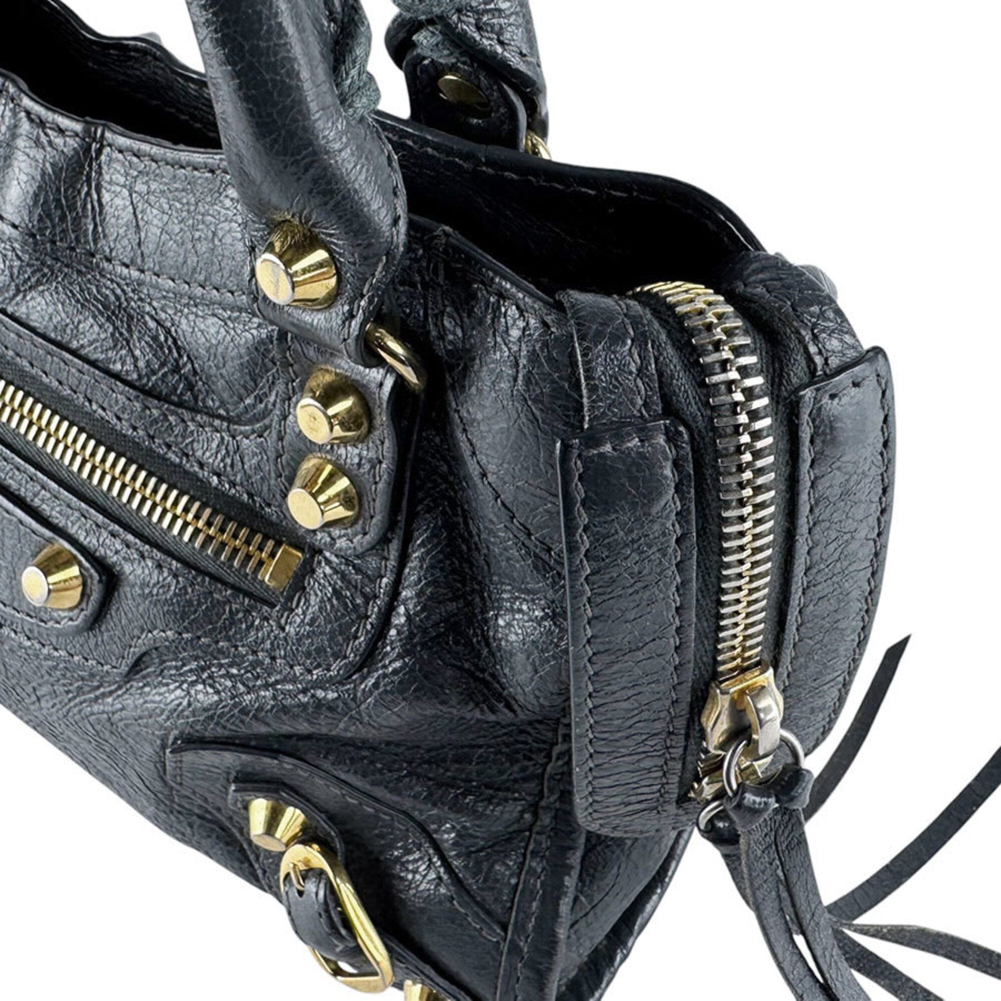 Balenciaga Gray Leather Handbag Shoulder Bag (Pre-Owned)