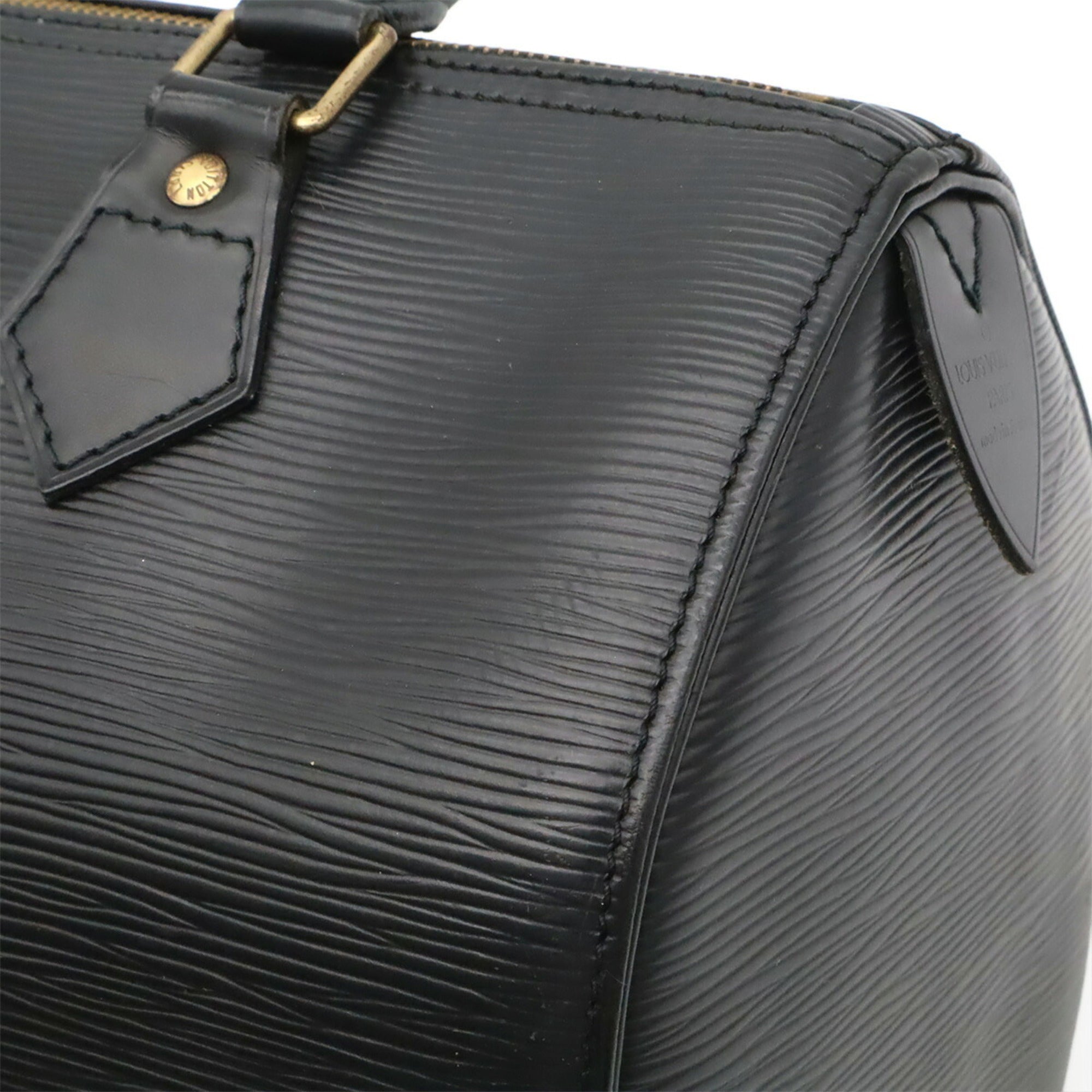 Louis Vuitton Epi Black Noir Epi Leather Boston Bag Handbag (Pre-Owned)