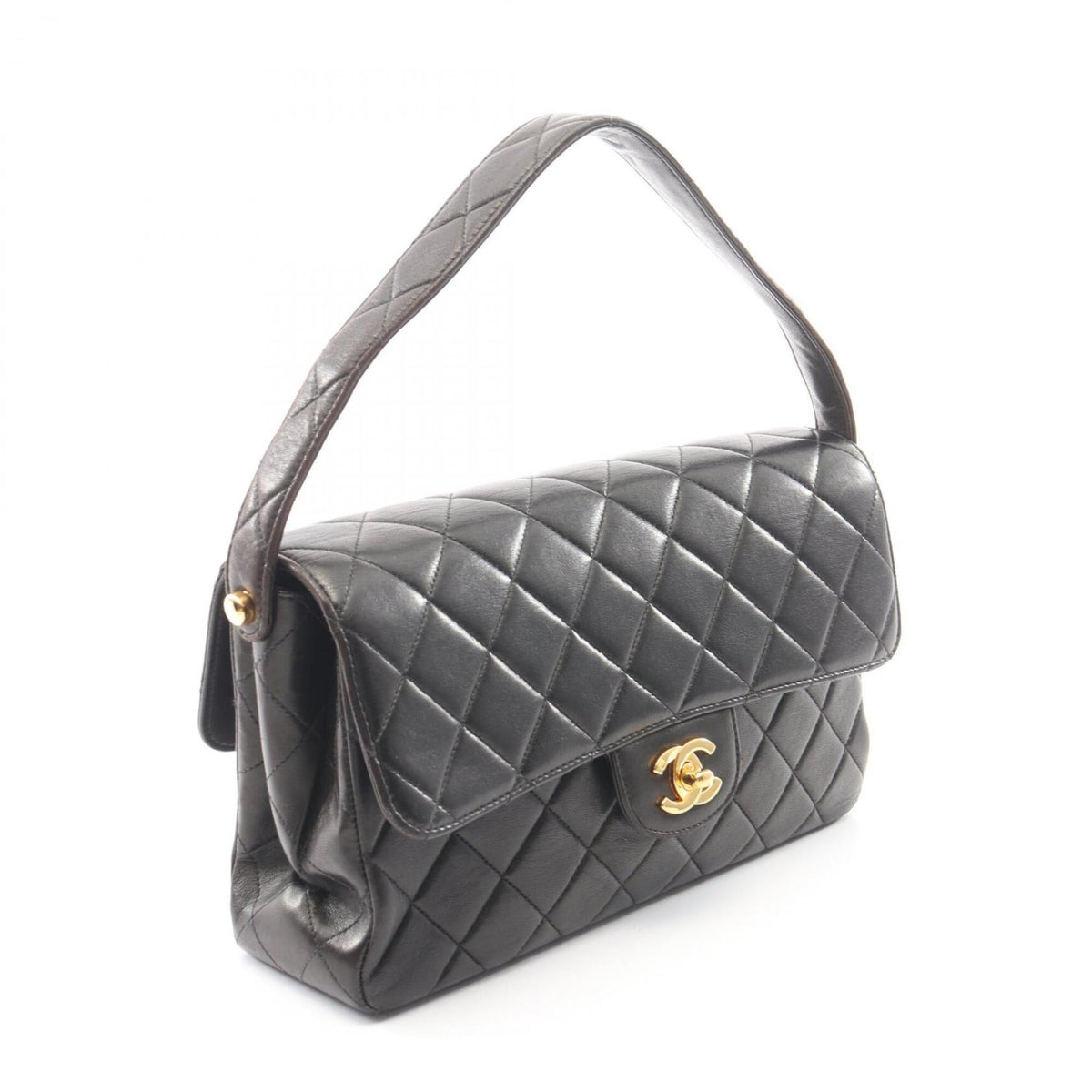 Chanel Black Leather Handbag (Pre-Owned)