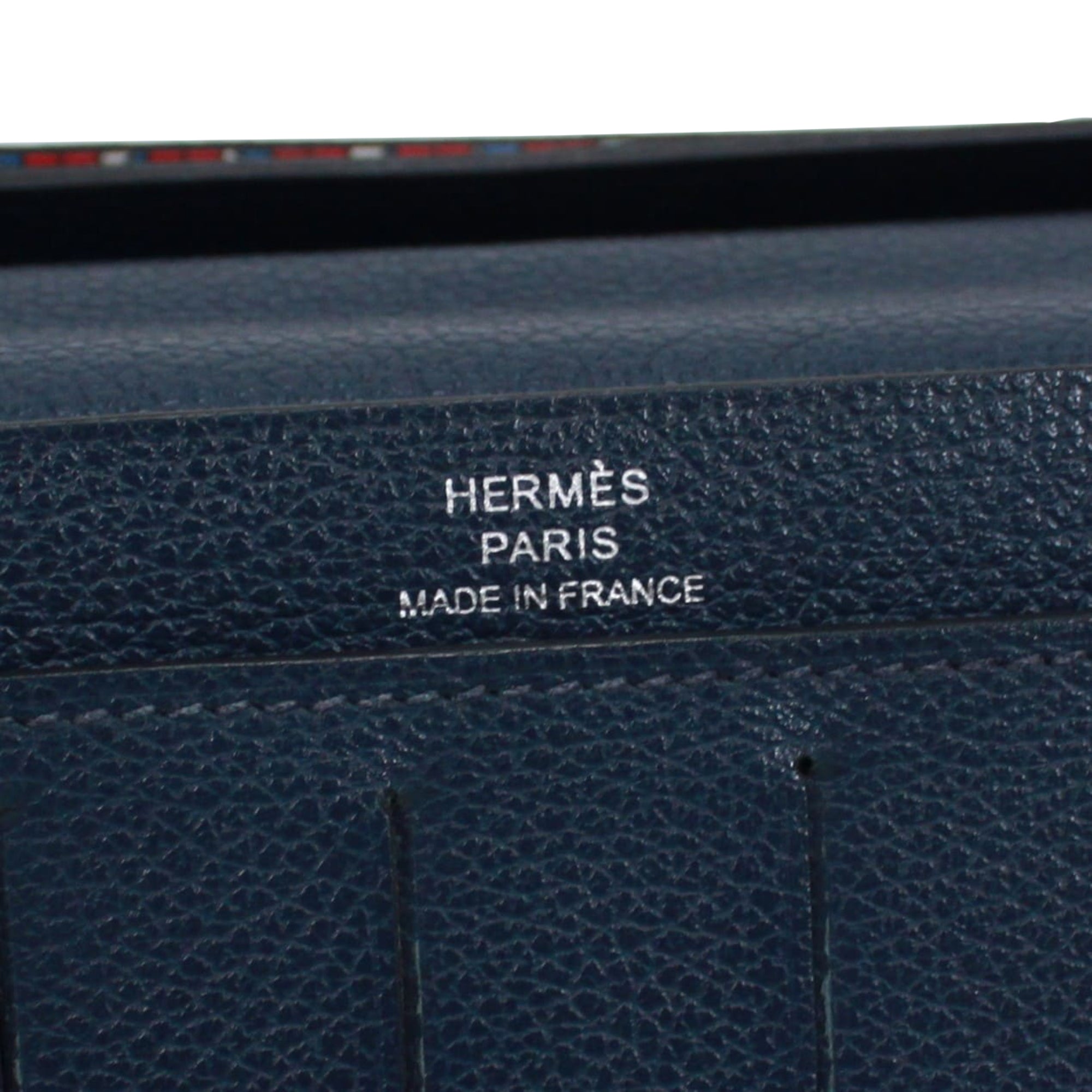 Hermes Navy Evercalf Leather Long Wallet (Bi-Fold) (Pre-Owned)