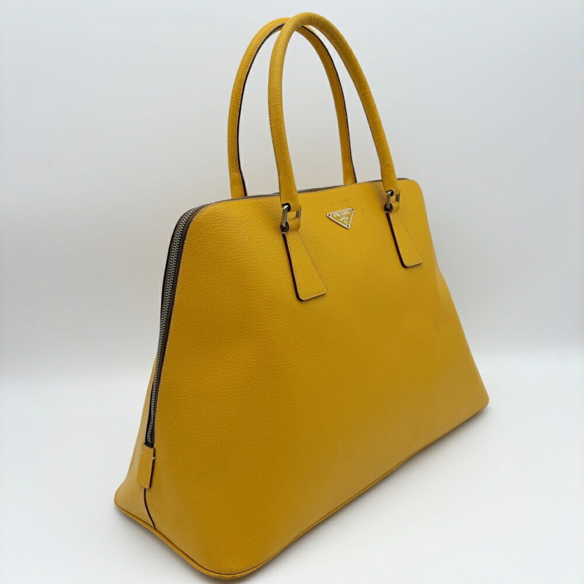 Prada Yellow Leather Tote Bag (Pre-Owned)