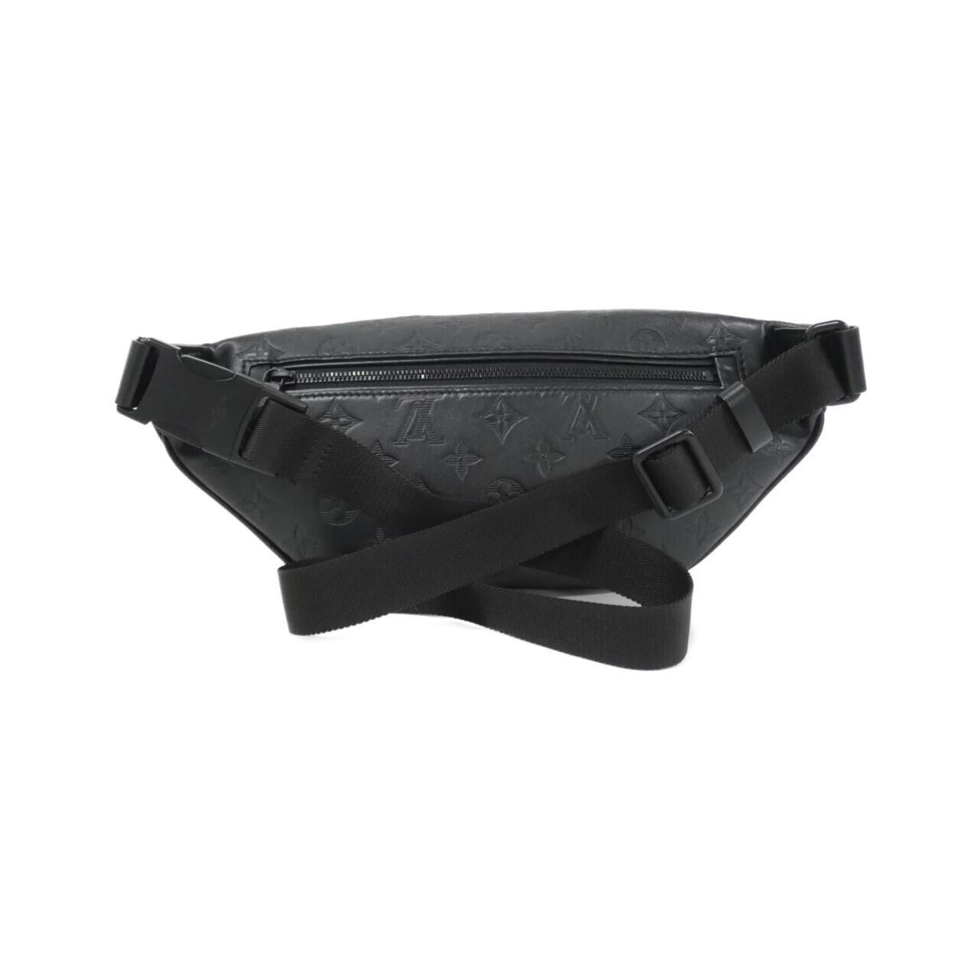 Louis Vuitton Black Leather Fanny Pack Shoulder Bag Sling Bag (Pre-Owned)