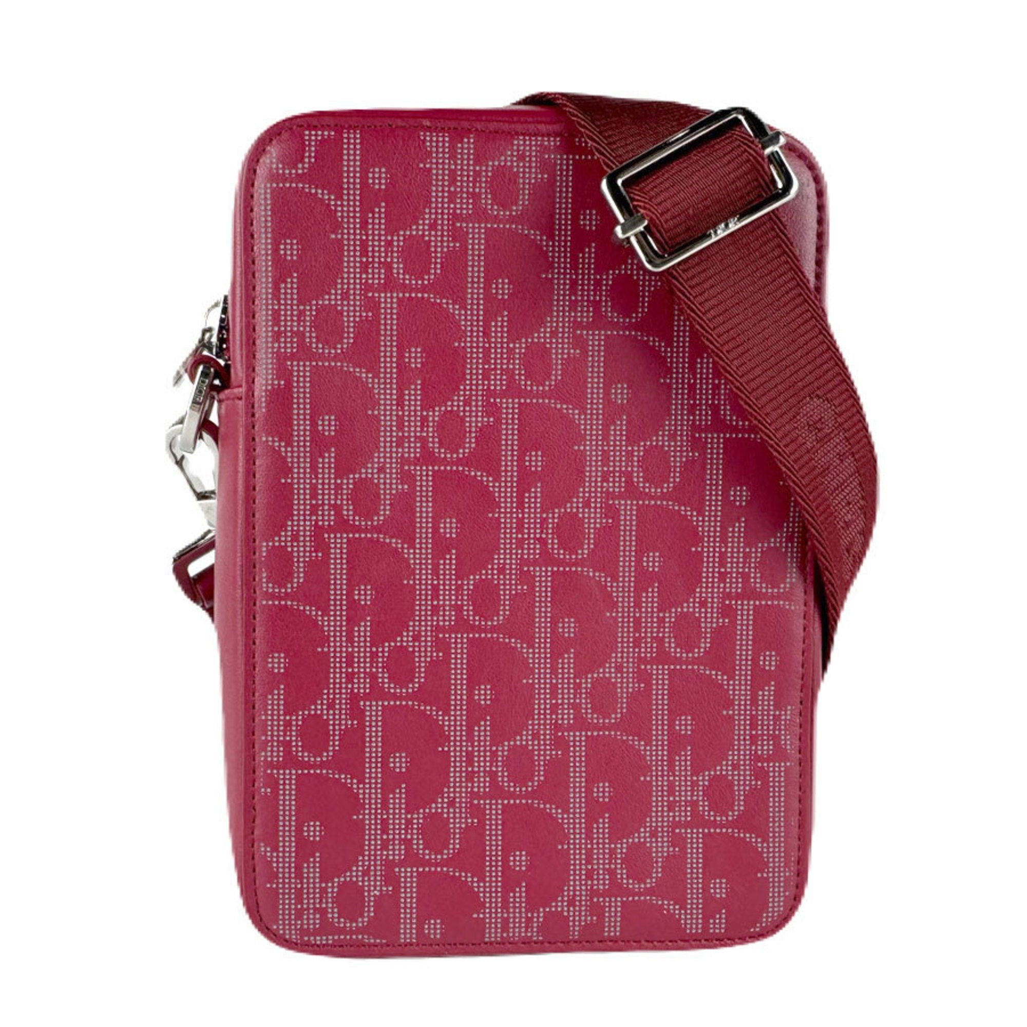 Christian Dior Dark Red Leather Shoulder Bag (Pre-Owned)