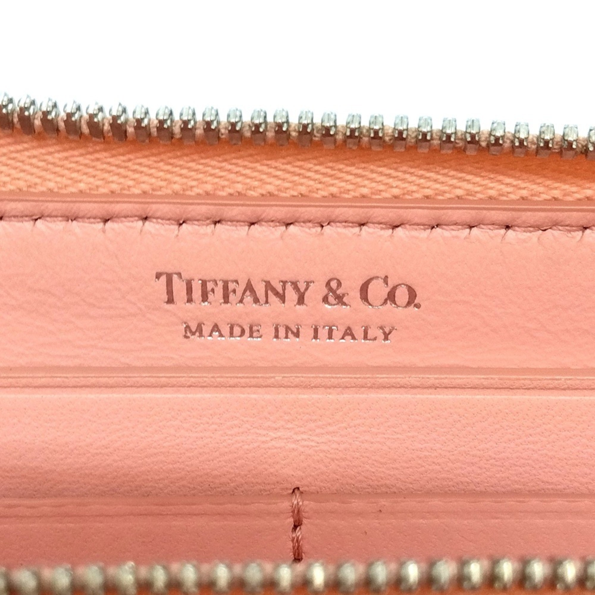 Tiffany Pink Leather Long Wallet (Bi-Fold) (Pre-Owned)