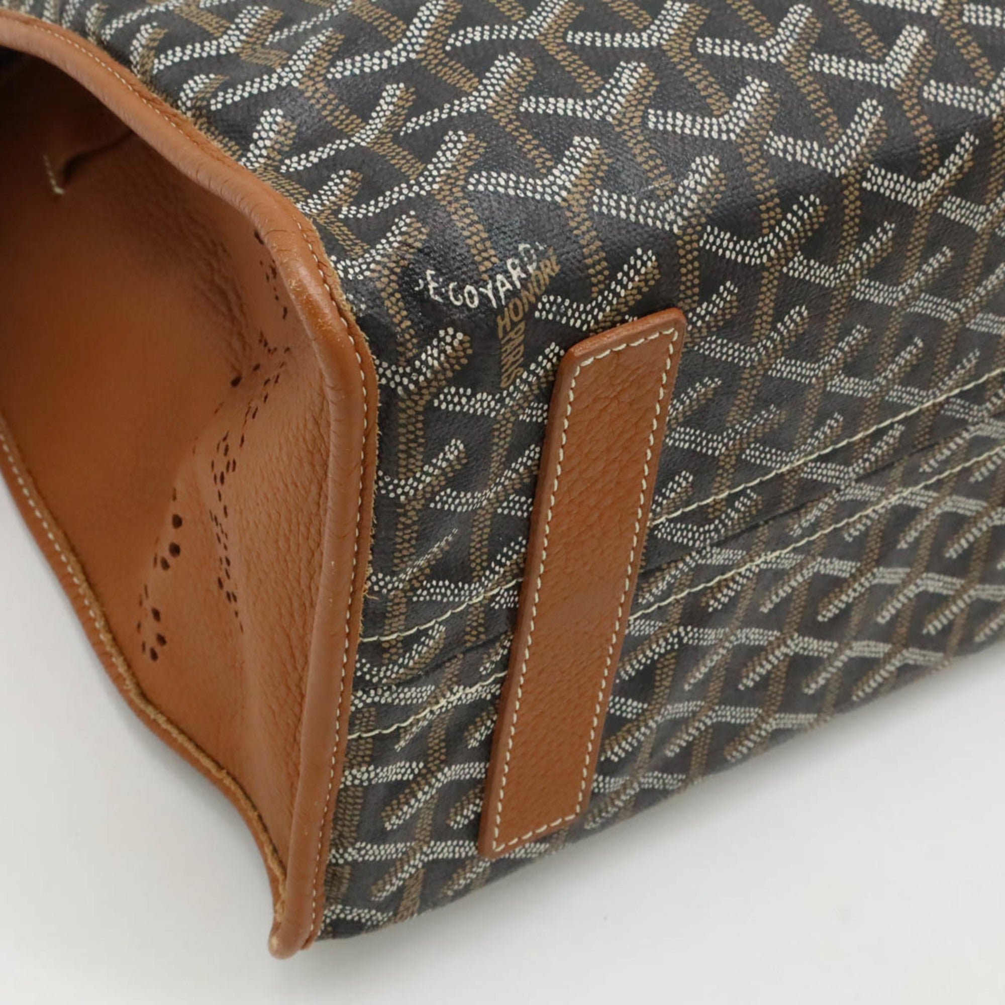 Goyard Black Brown White Pvc Leather Shoulder Bag Tote Bag (Pre-Owned)