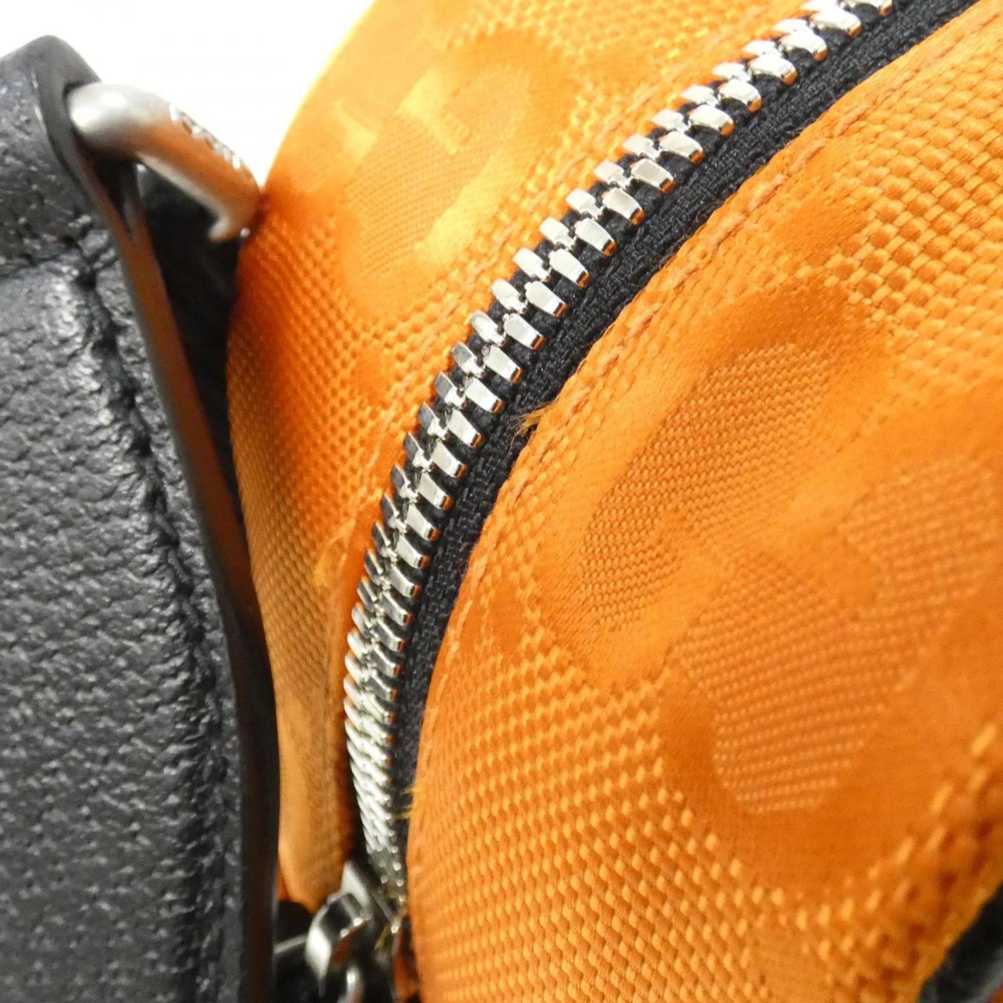 Gucci Orange Nylon Leather Shoulder Bag (Pre-Owned)