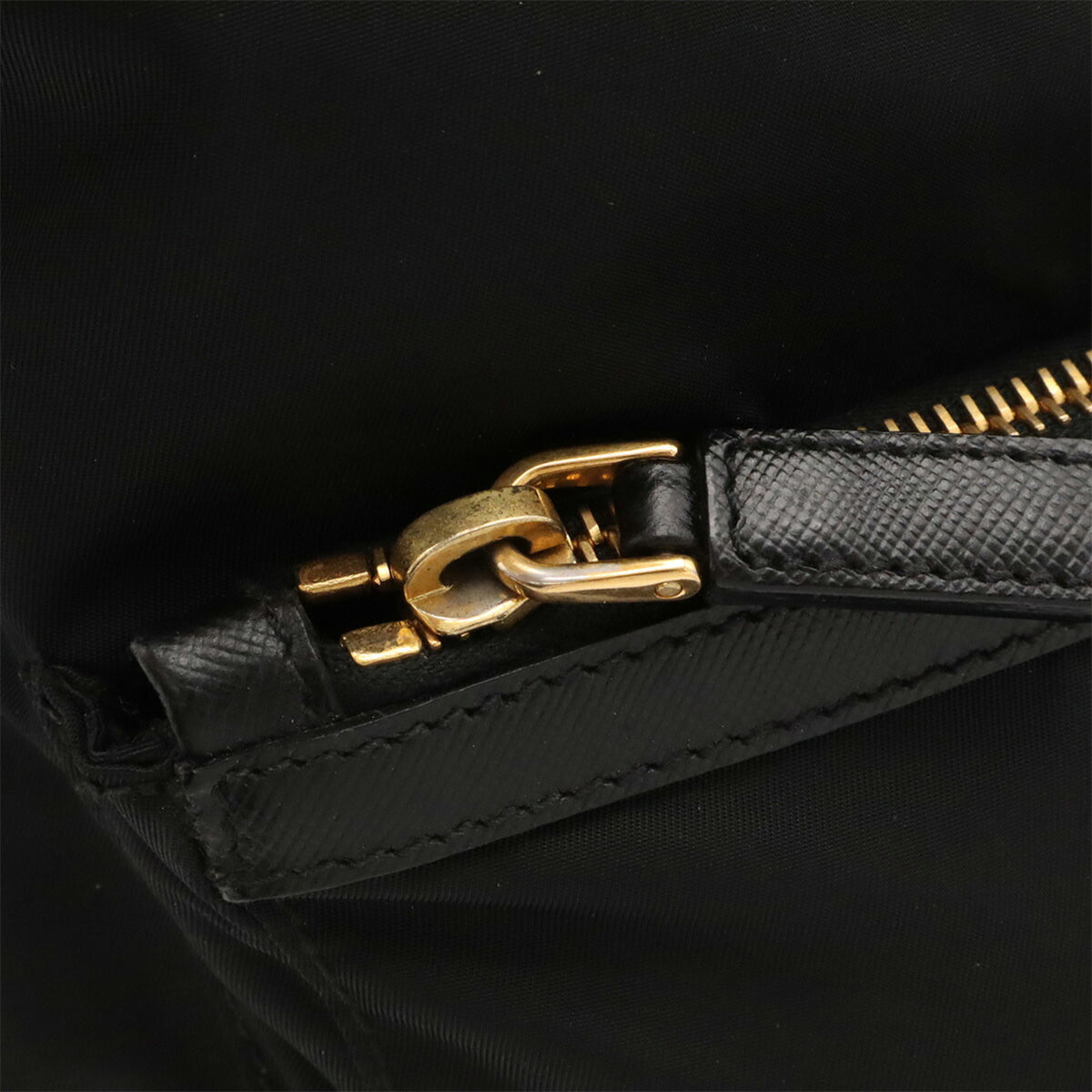 Prada Black Nero Nylon Leather Shoulder Bag Tote Bag (Pre-Owned)
